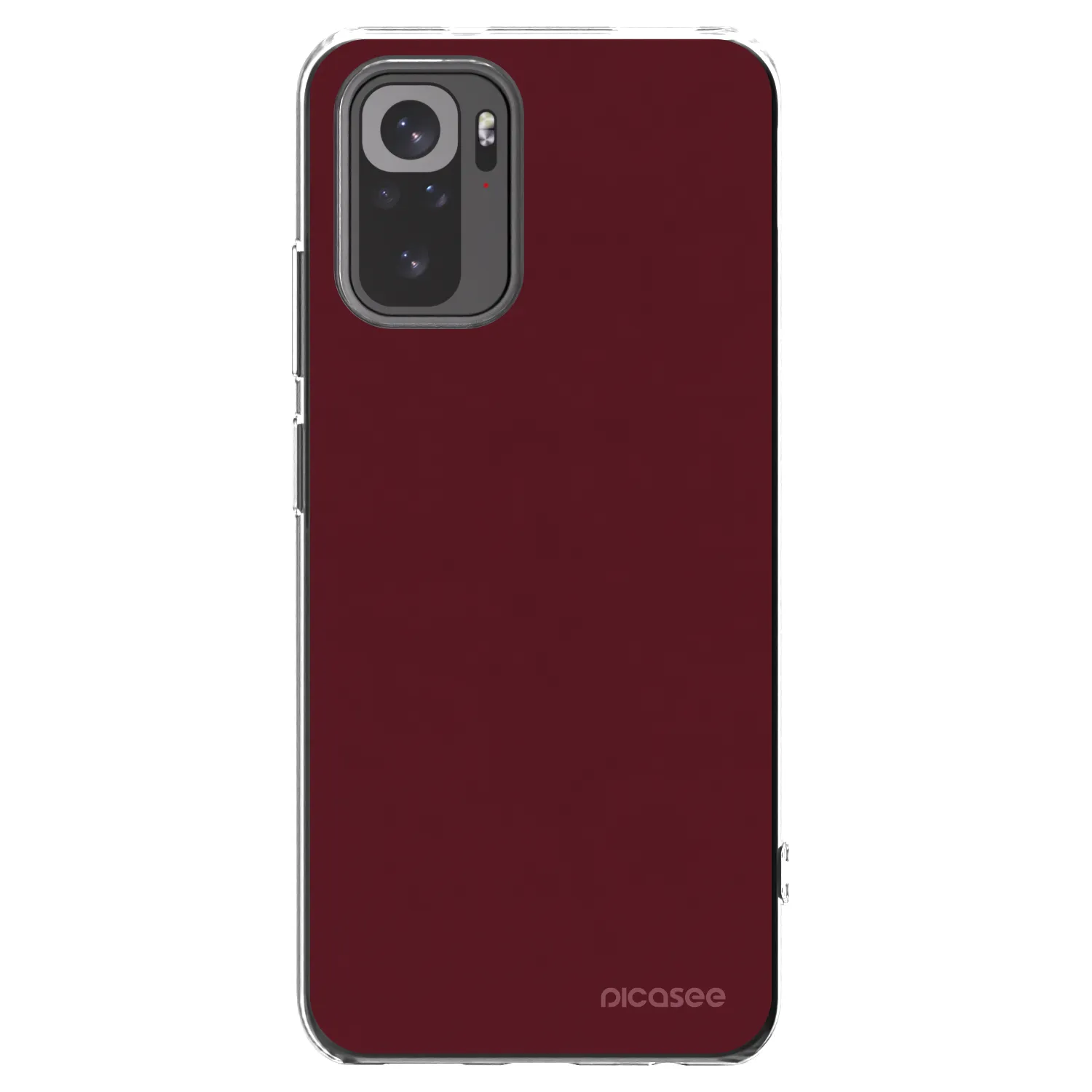 Picasee silikonski prozorni ovitek za Xiaomi Redmi Note 10S - Burgundy red