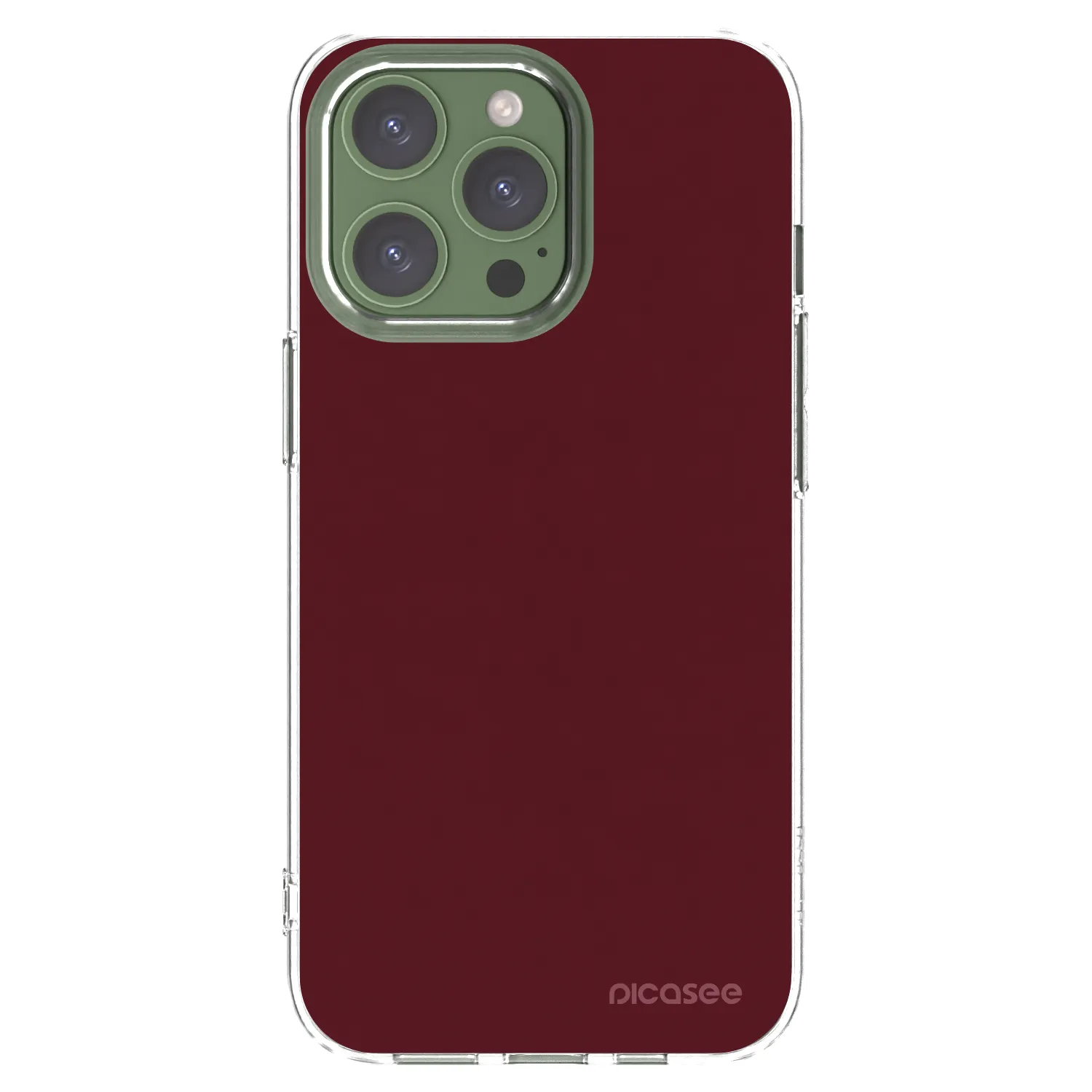 Picasee silikonski prozorni ovitek za Apple iPhone 13 Pro - Burgundy red