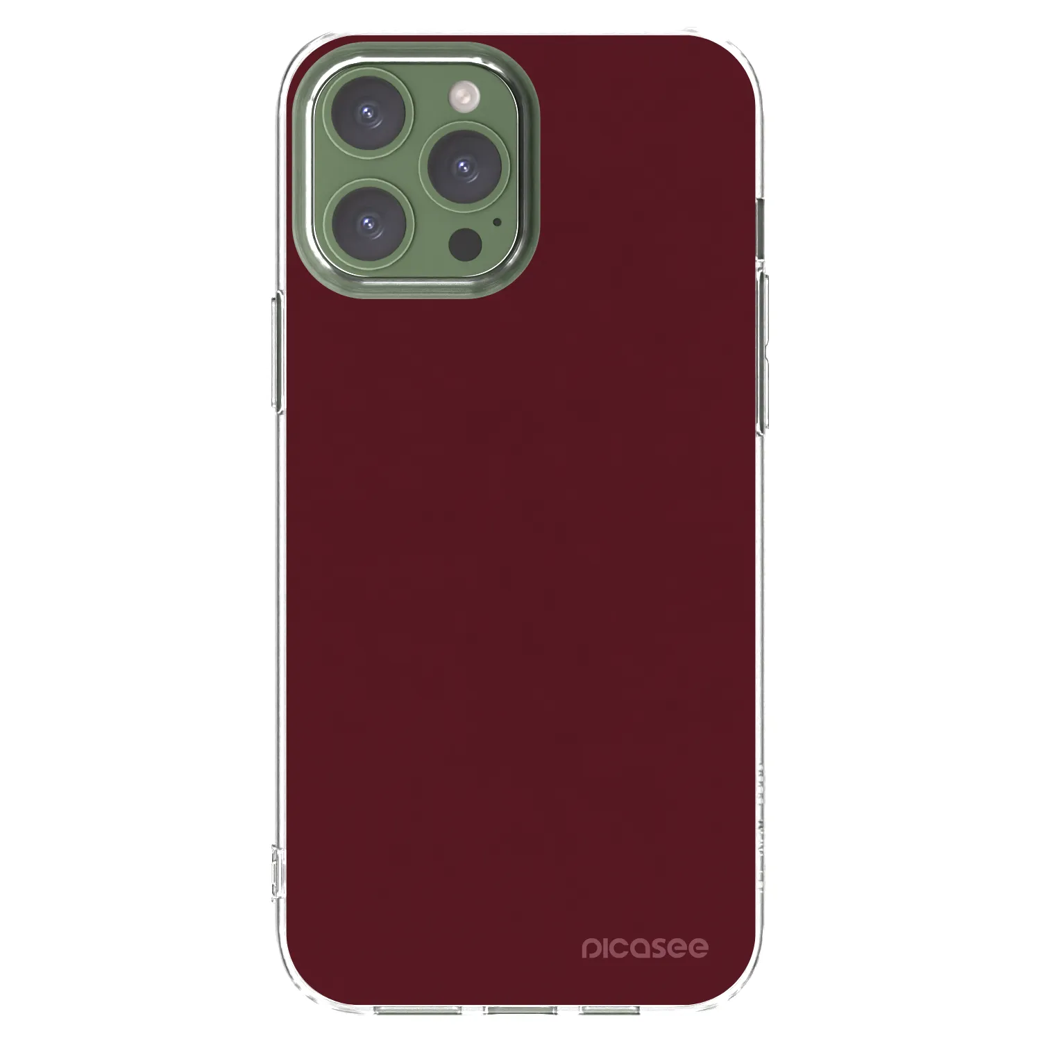Picasee silikonski prozorni ovitek za Apple iPhone 13 Pro Max - Burgundy red