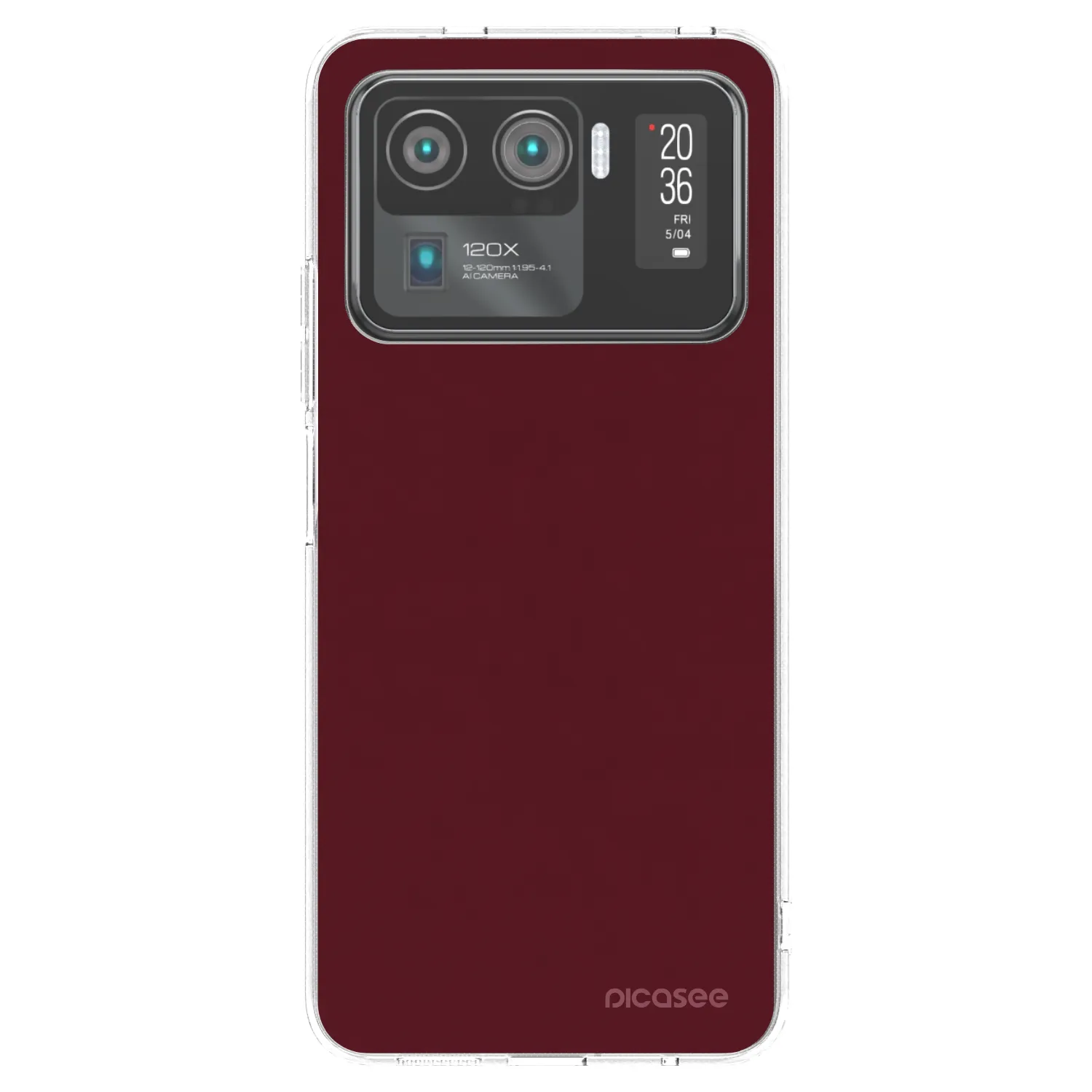 Picasee silikonski prozorni ovitek za Xiaomi Mi 11 Ultra - Burgundy red
