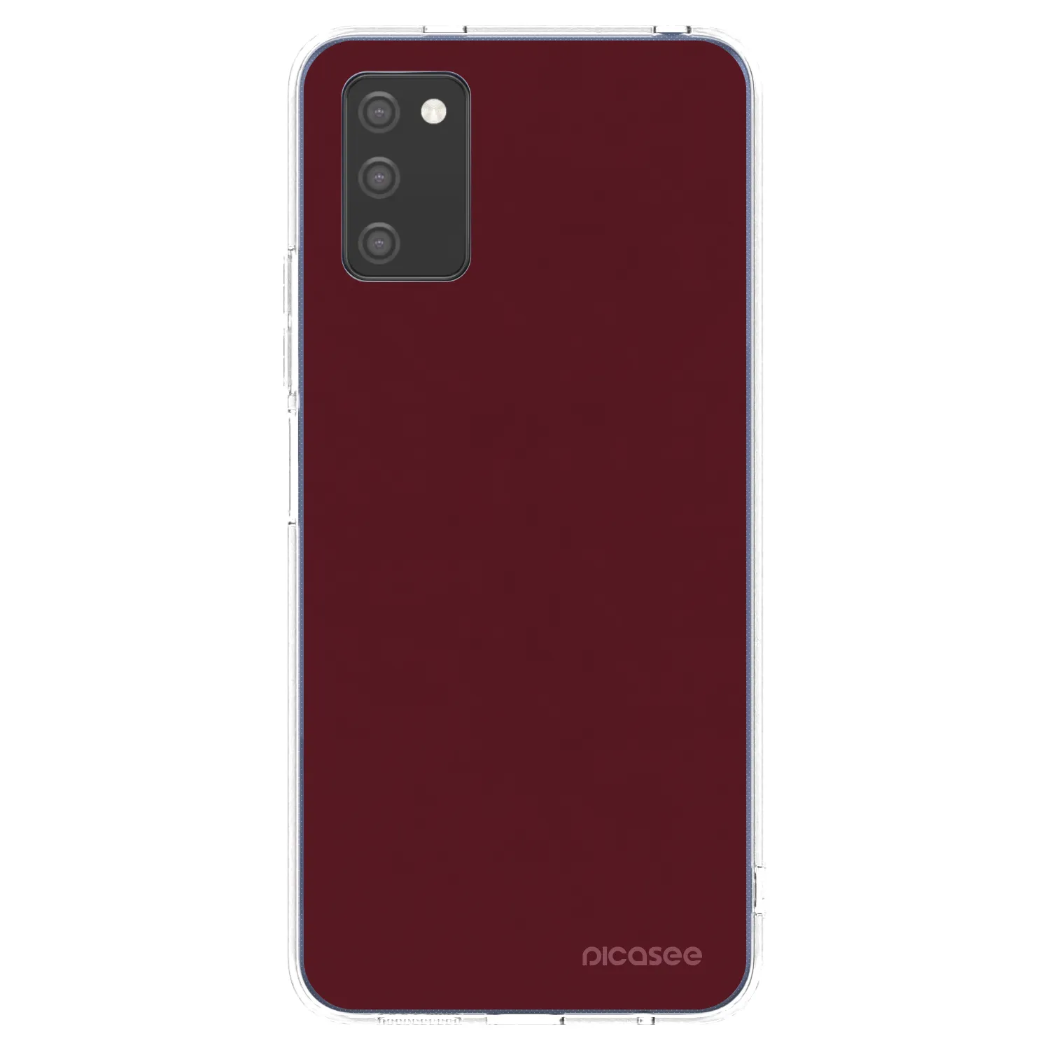 Picasee silikonski prozorni ovitek za Samsung Galaxy A02s A025G - Burgundy red