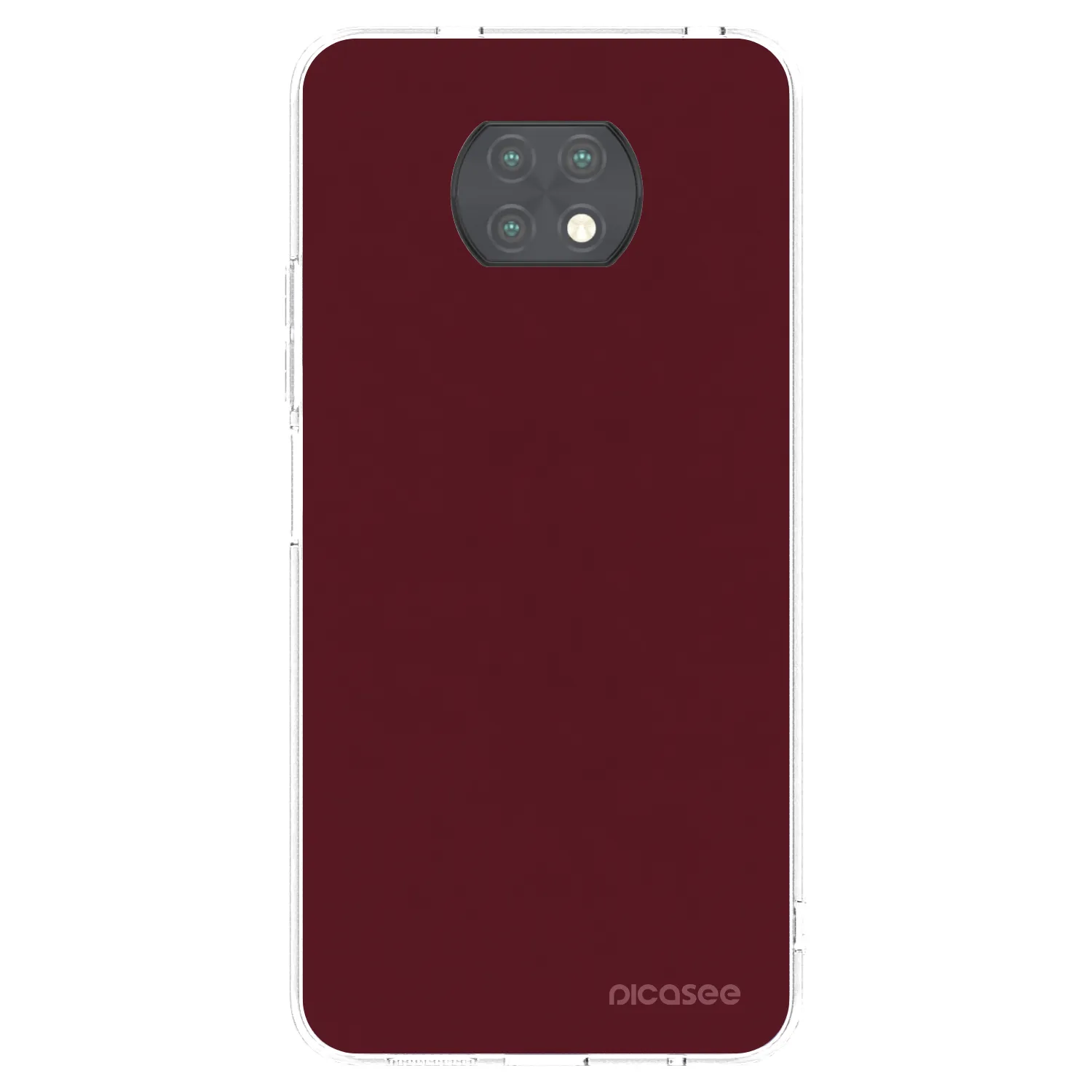 Picasee silikonski prozorni ovitek za Xiaomi Redmi Note 9T - Burgundy red