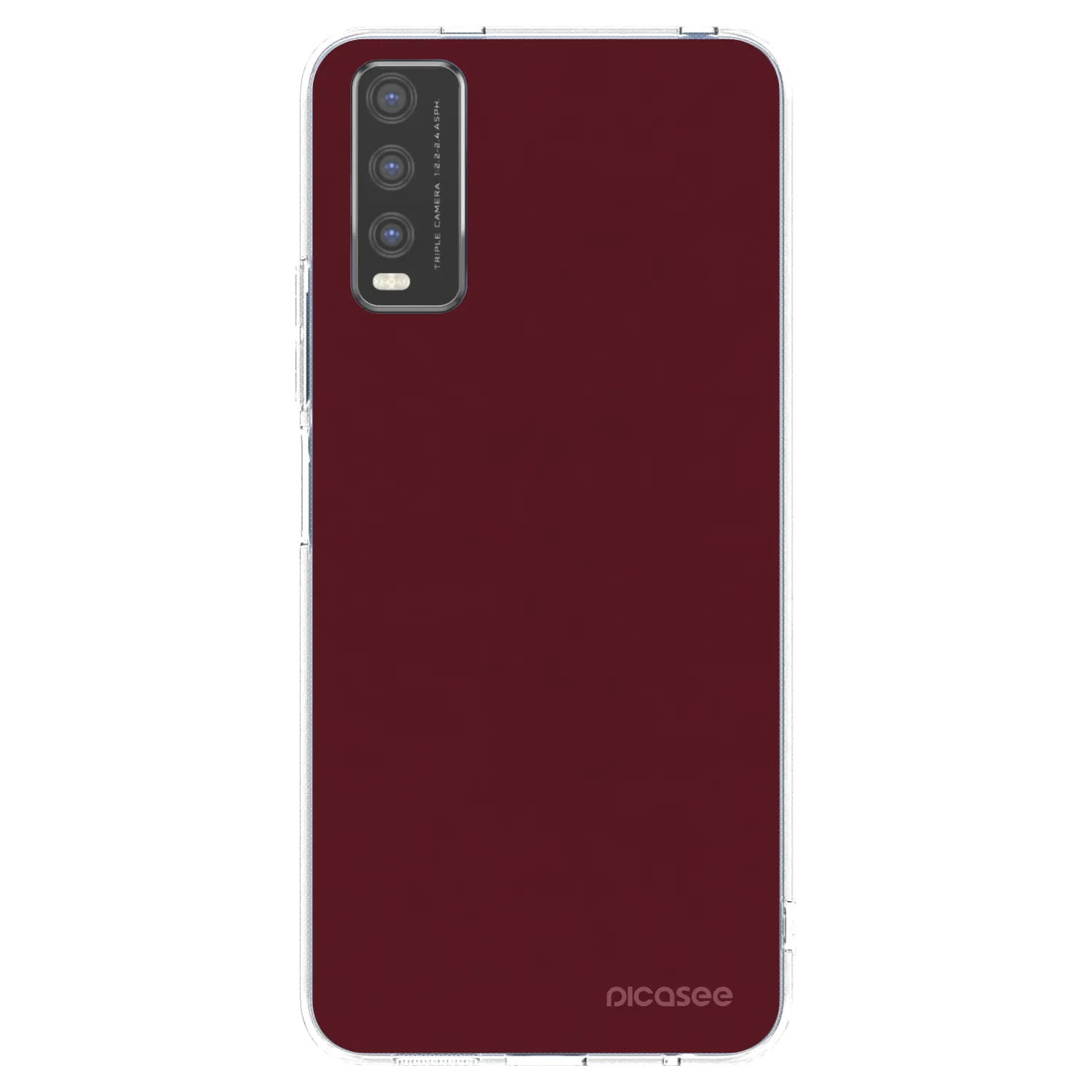 Picasee silikonski prozorni ovitek za Vivo Y20s - Burgundy red