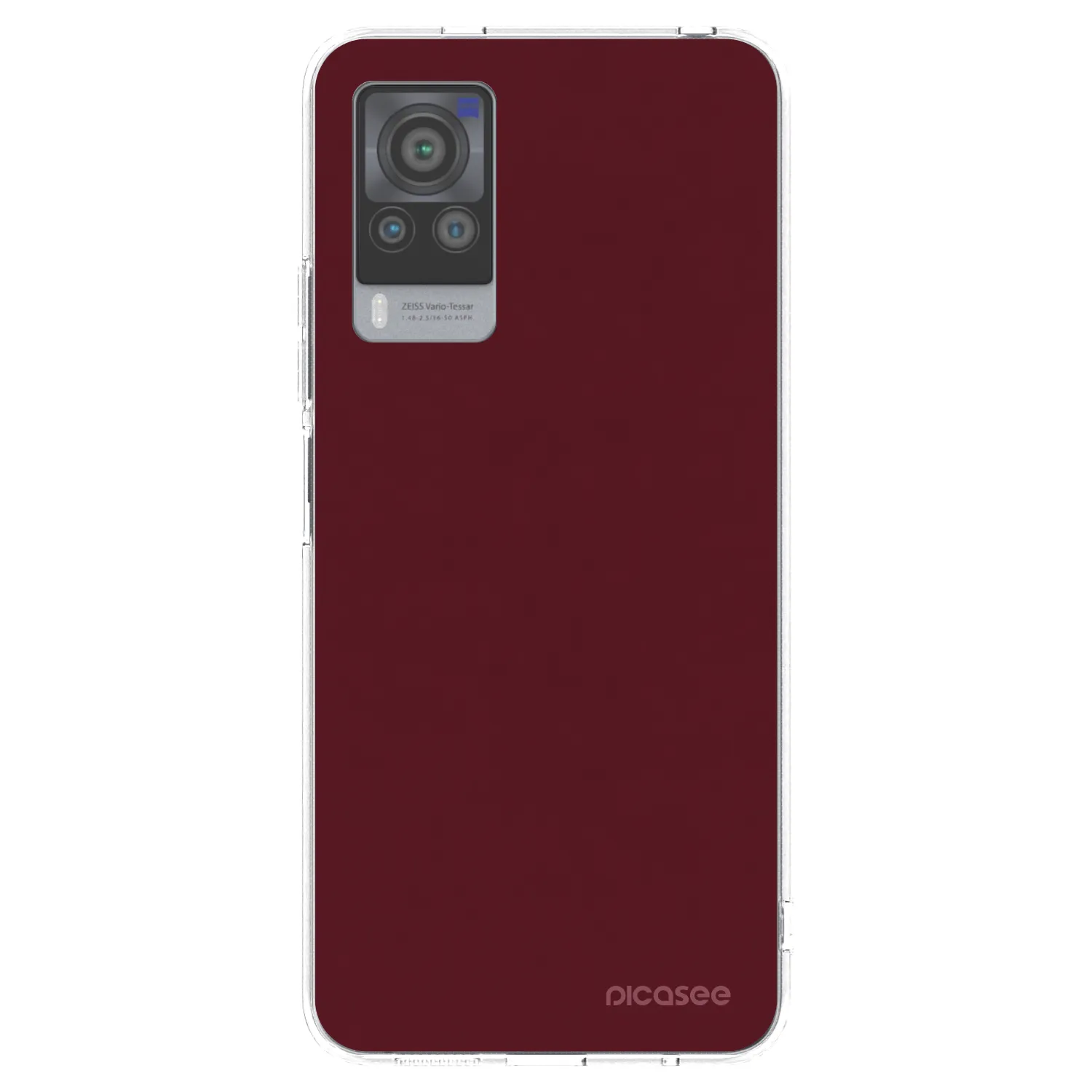 Picasee silikonski prozorni ovitek za Vivo X60 Pro 5G - Burgundy red