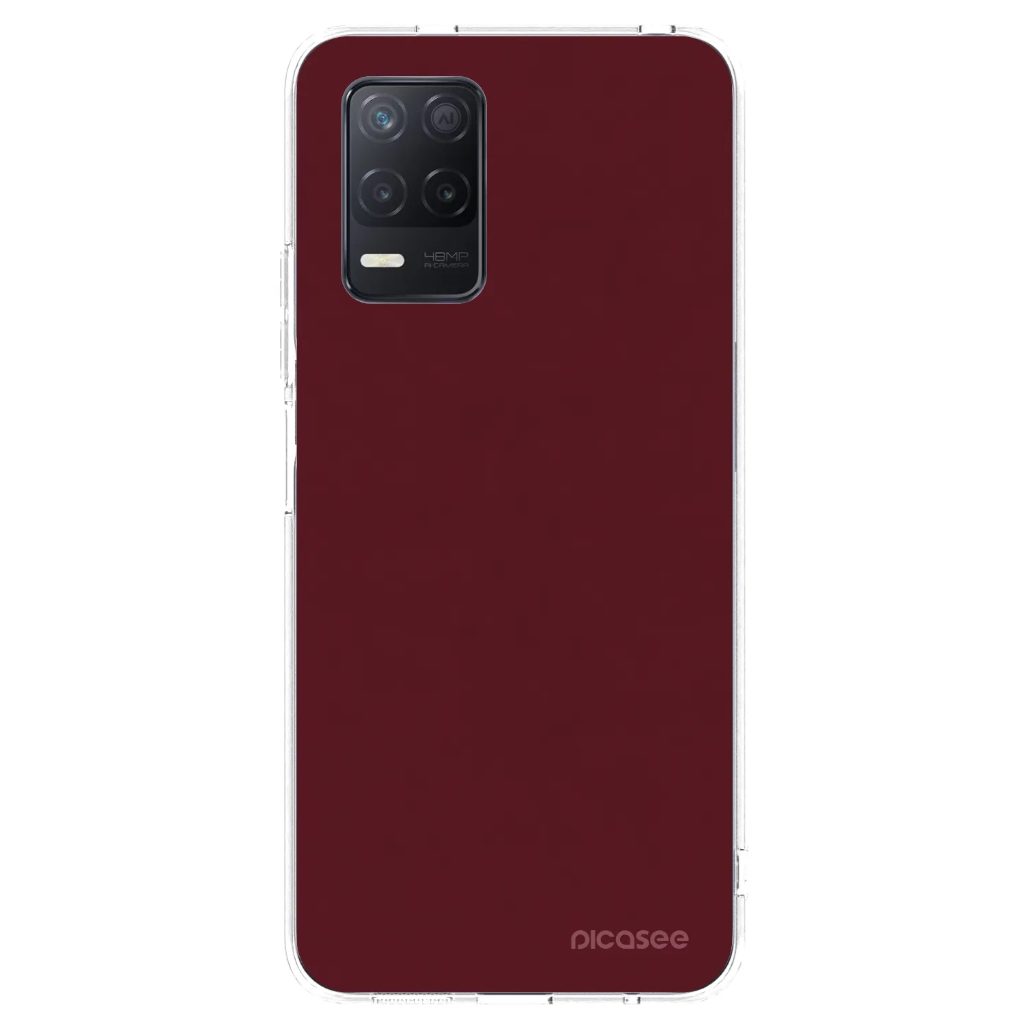 Picasee silikonski prozorni ovitek za Realme 8 5G - Burgundy red