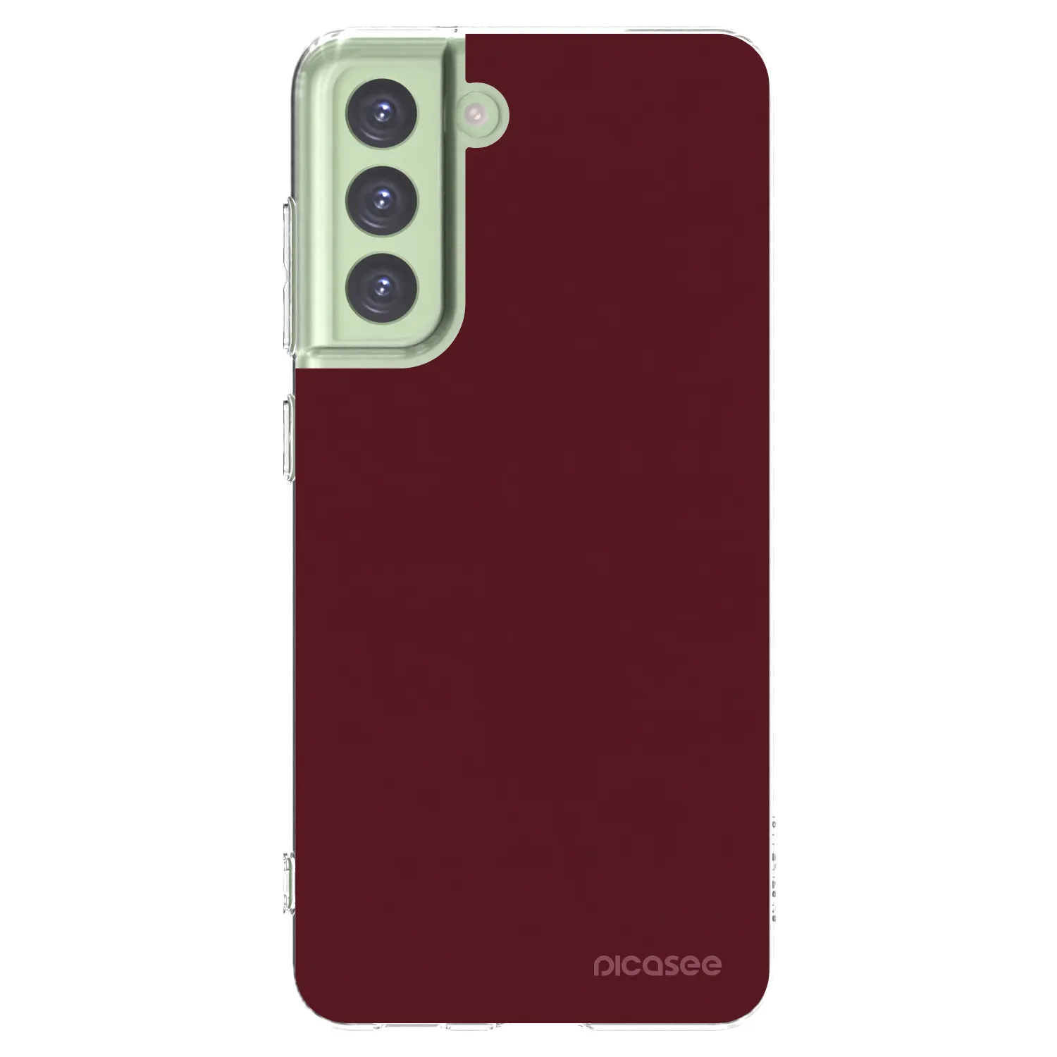 Picasee silikonski prozorni ovitek za Samsung Galaxy S21 FE 5G - Burgundy red