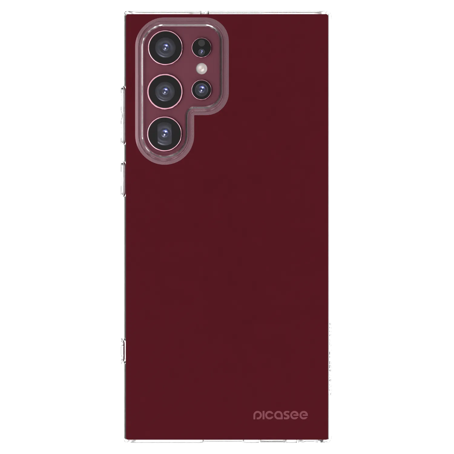 Picasee silikonski prozorni ovitek za Samsung Galaxy S22 Ultra 5G - Burgundy red