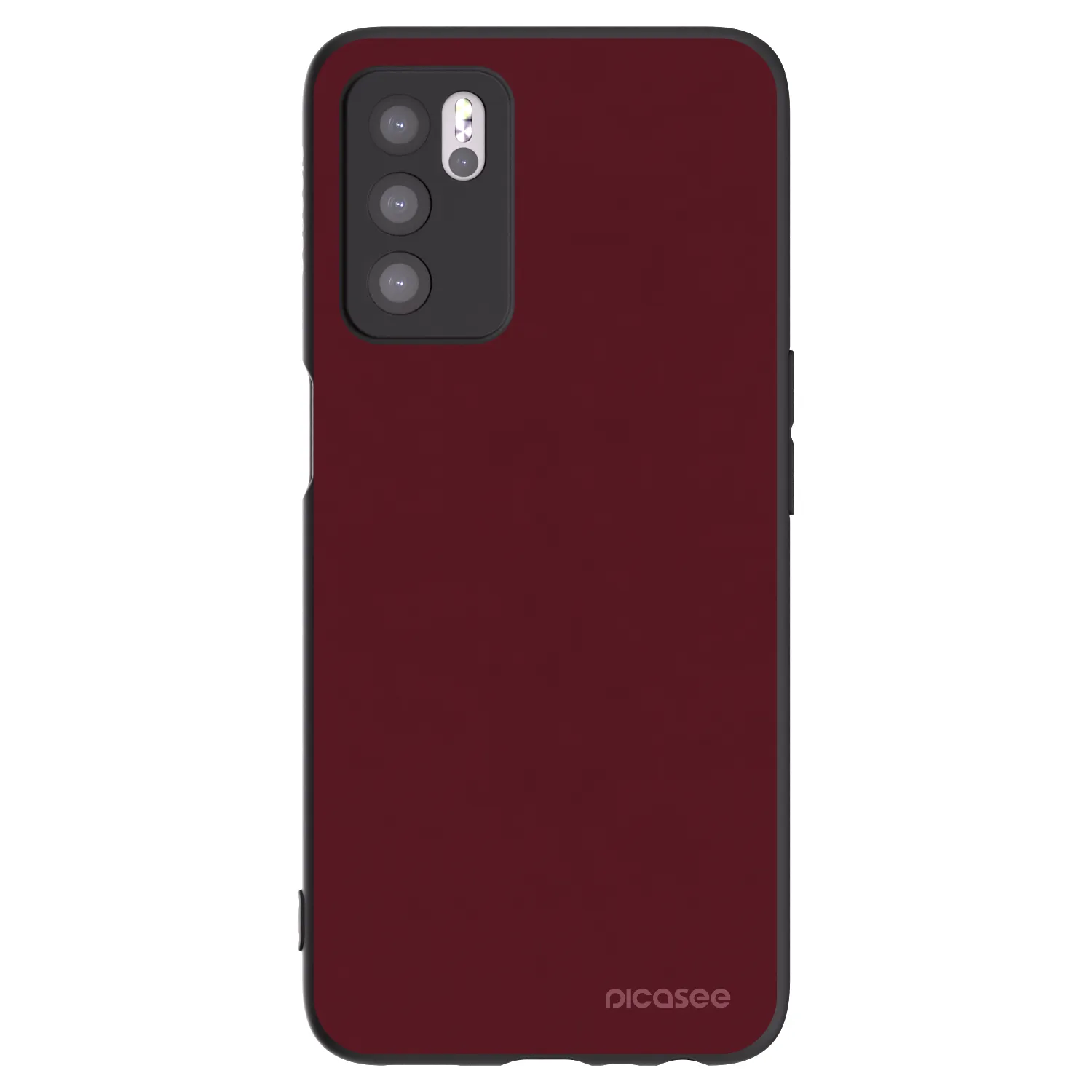 Picasee silikonski črni ovitek za OPPO A16 - Burgundy red
