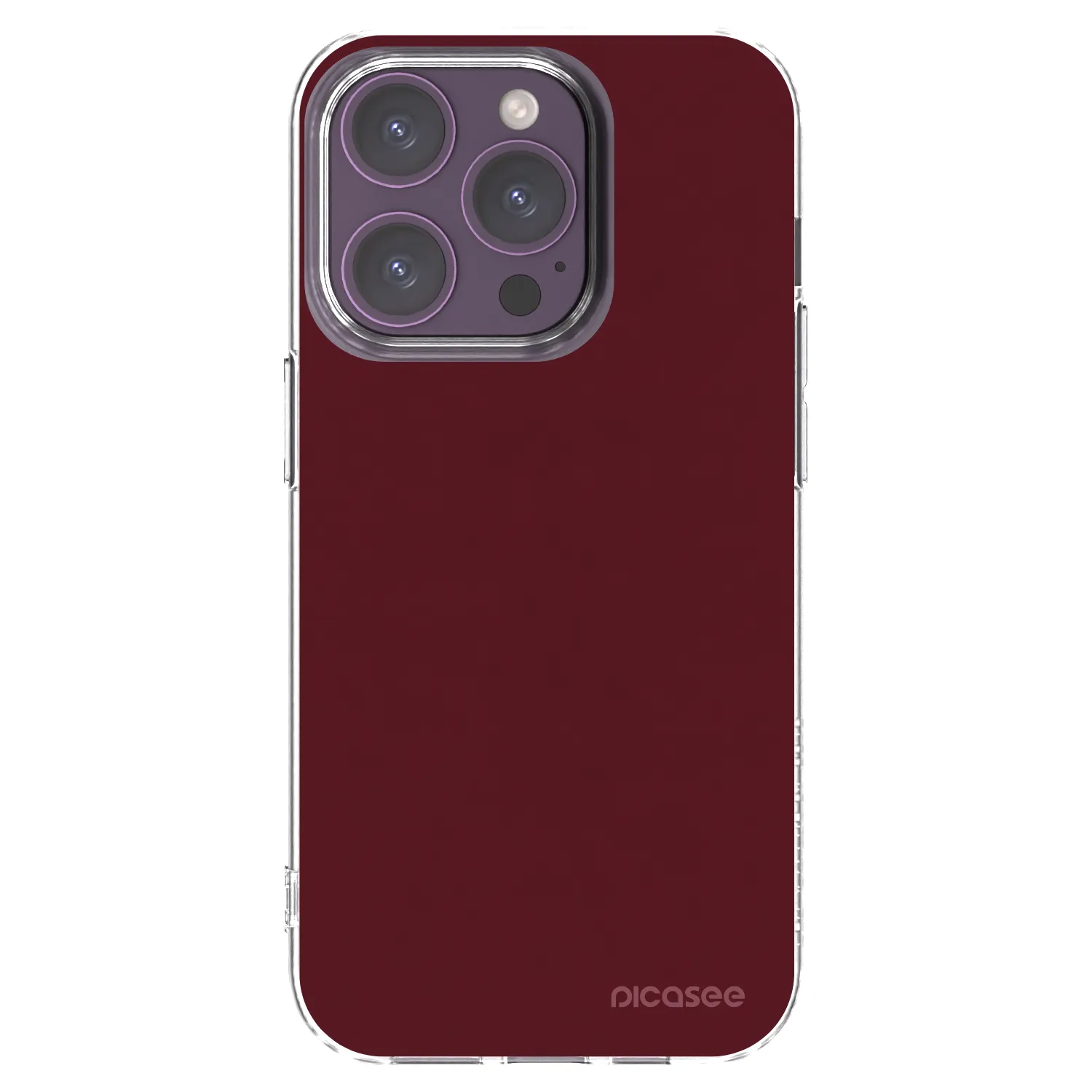 Picasee silikonski prozorni ovitek za Apple iPhone 14 Pro - Burgundy red