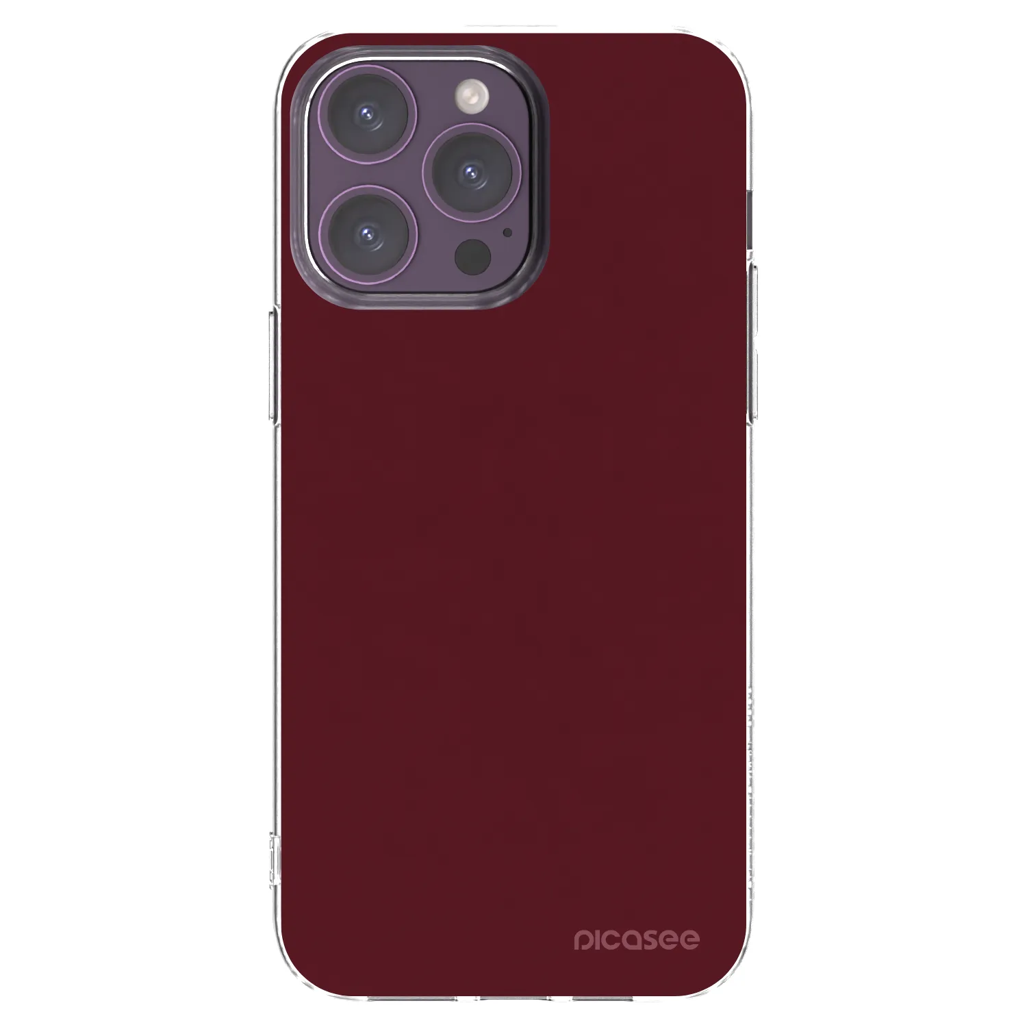 Picasee silikonski prozorni ovitek za Apple iPhone 14 Pro Max - Burgundy red