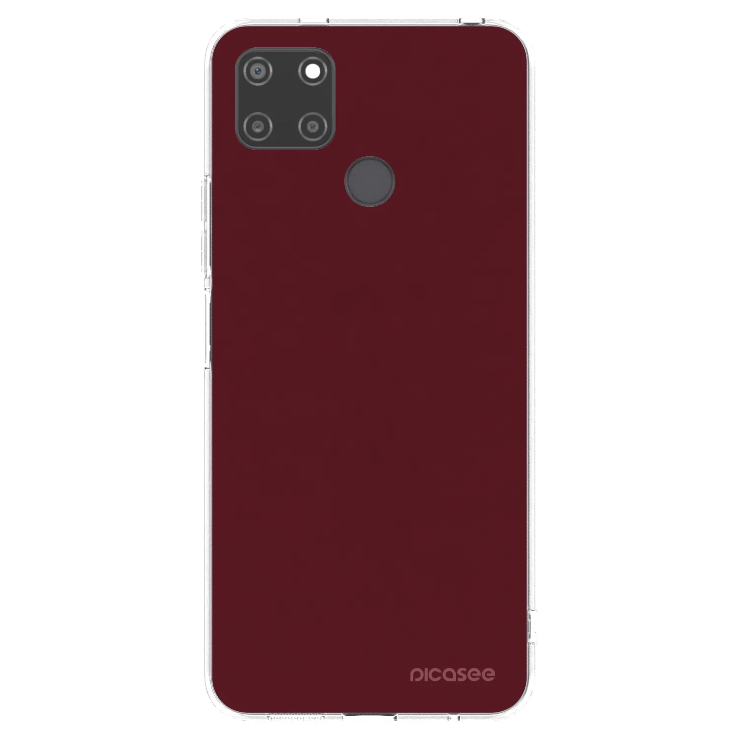 Picasee silikonski prozorni ovitek za Realme C21Y - Burgundy red