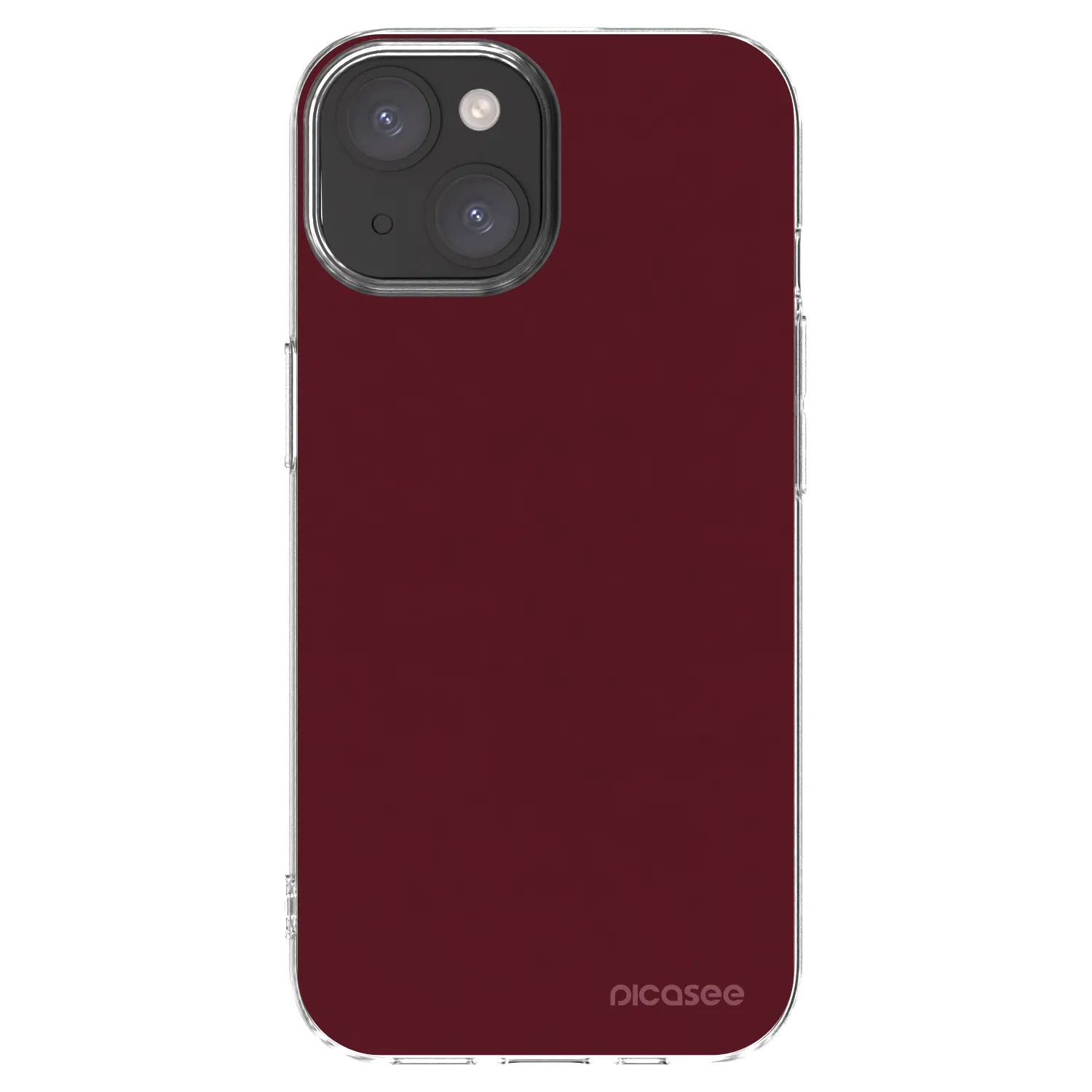 Picasee silikonski prozorni ovitek za Apple iPhone 15 - Burgundy red
