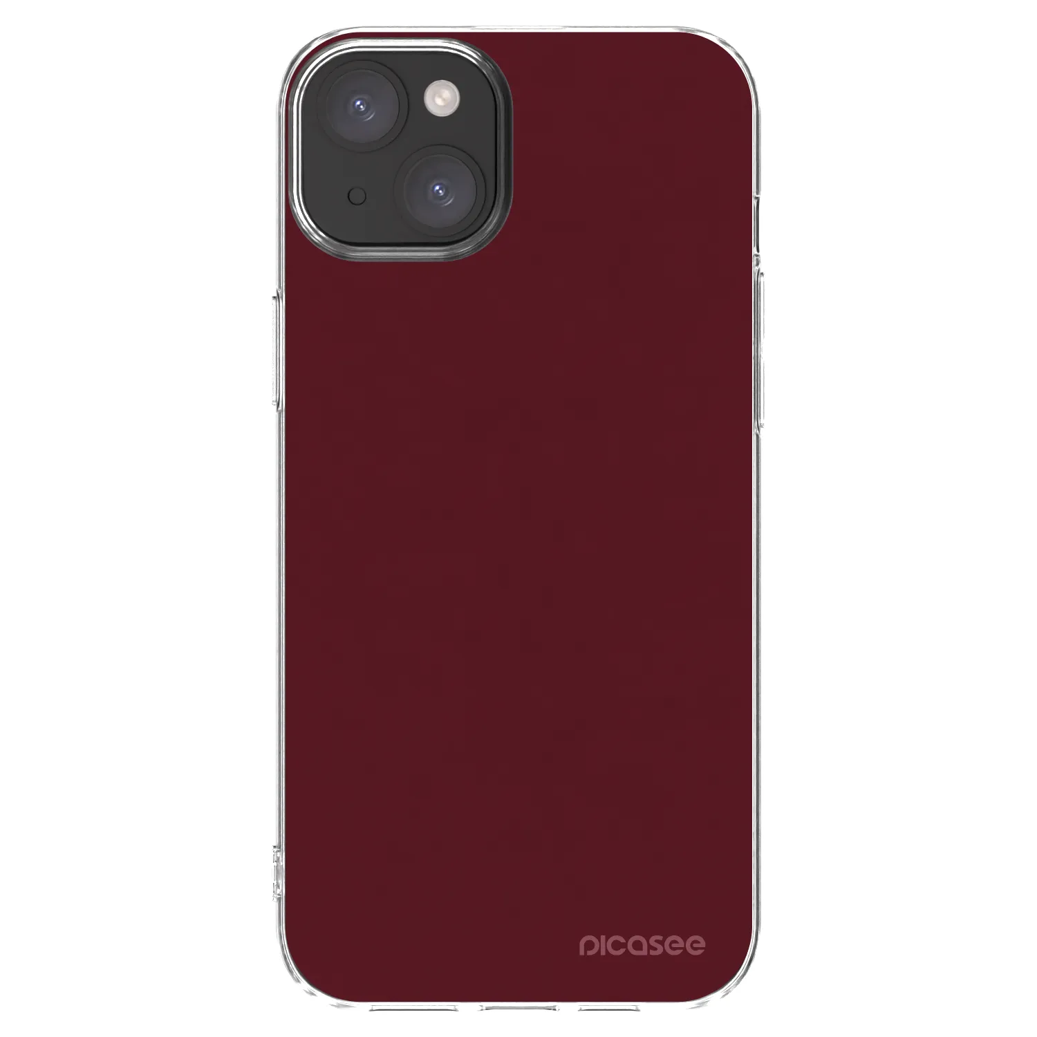 Picasee silikonski prozorni ovitek za Apple iPhone 15 Plus - Burgundy red