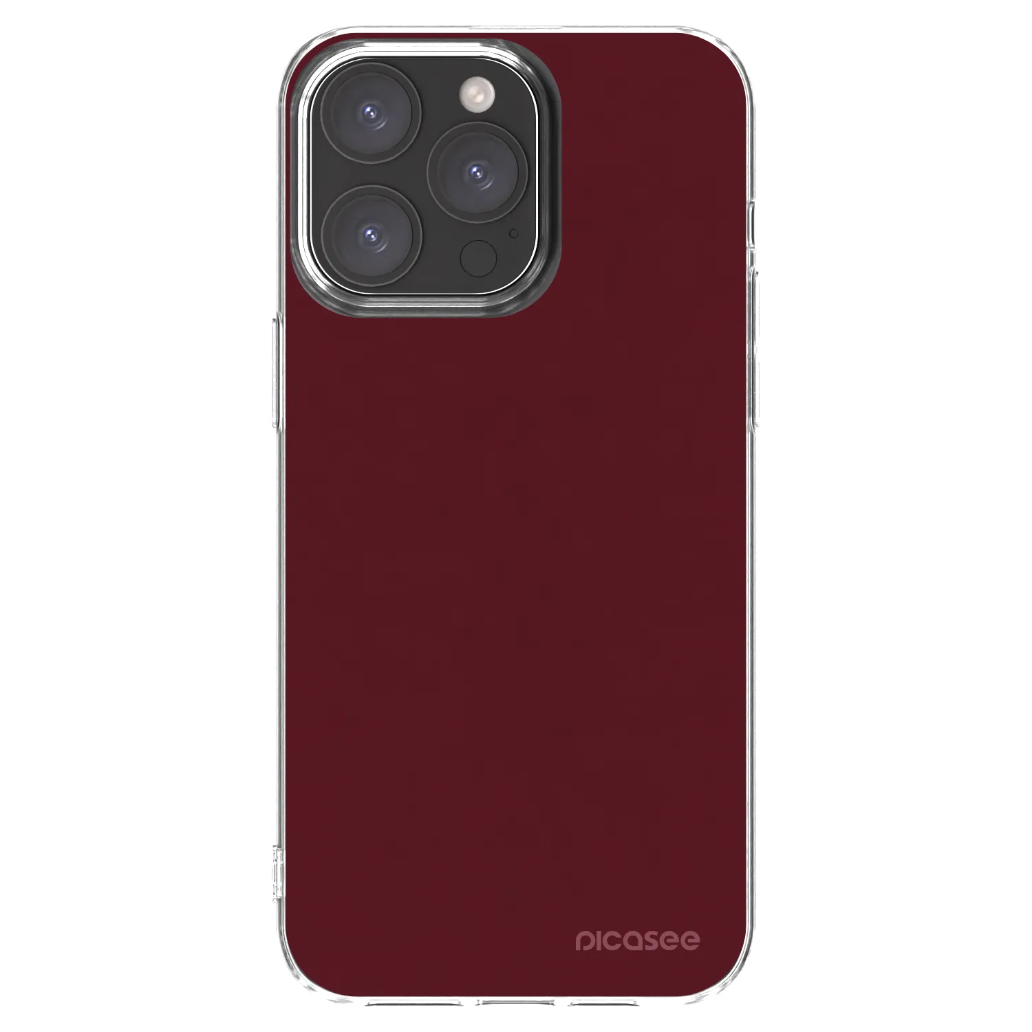 Picasee silikonski prozorni ovitek za Apple iPhone 15 Pro Max - Burgundy red