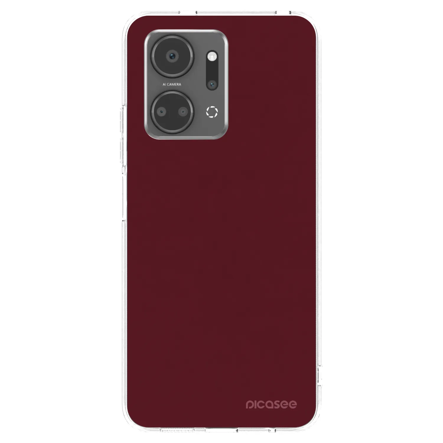 Picasee silikonski prozorni ovitek za Honor X7a - Burgundy red