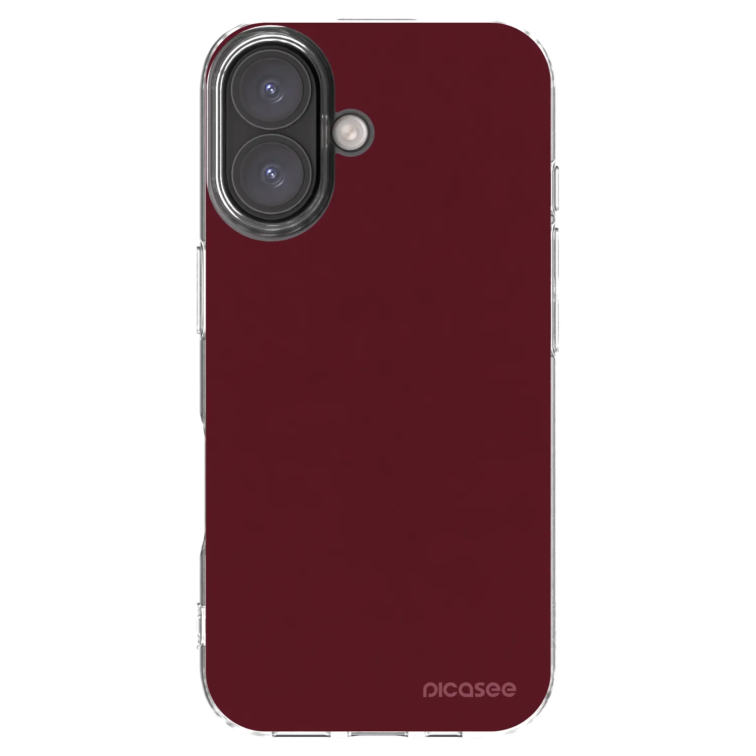 Picasee silikonski prozorni ovitek za Apple iPhone 16 - Burgundy red