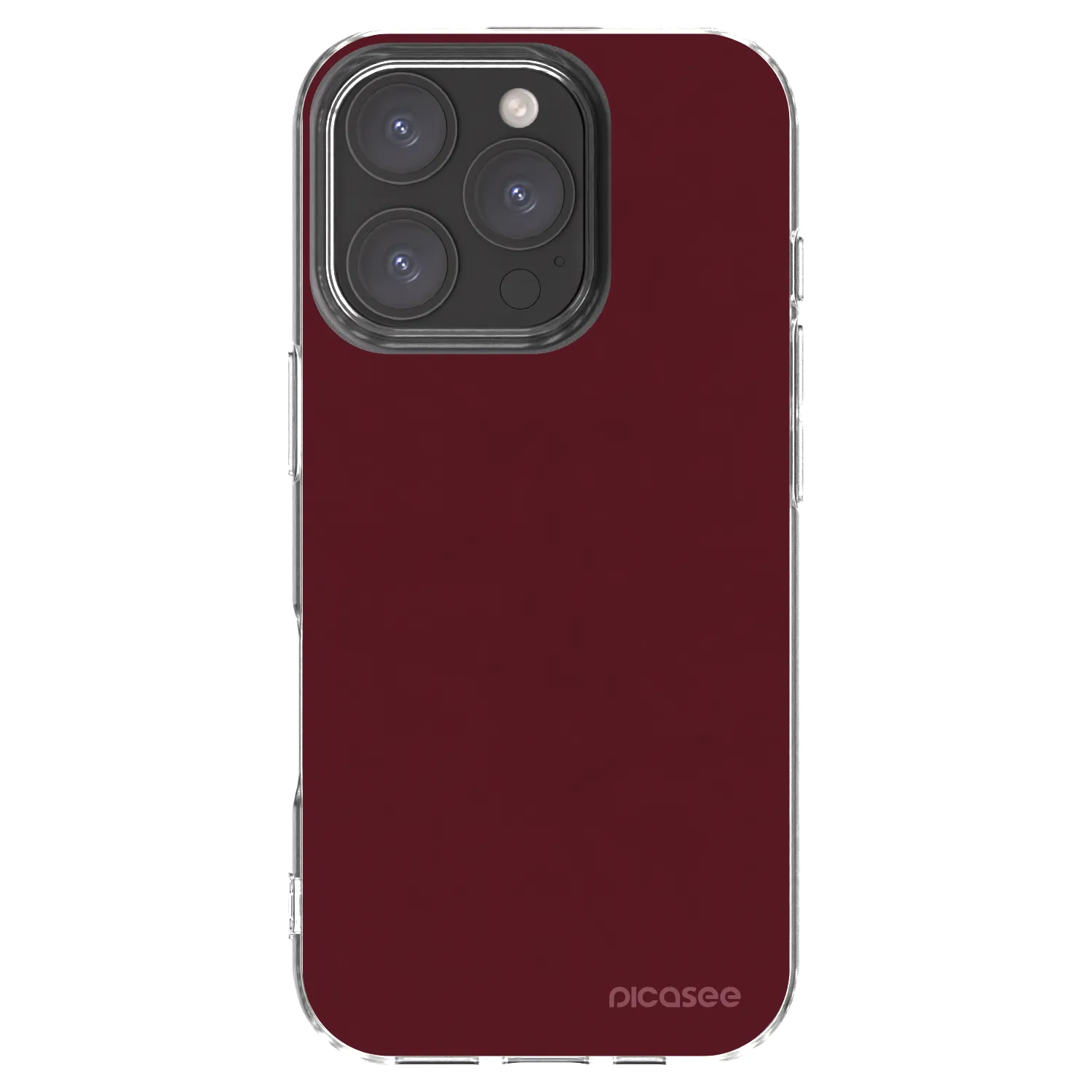 Picasee silikonski prozorni ovitek za Apple iPhone 16 Pro - Burgundy red