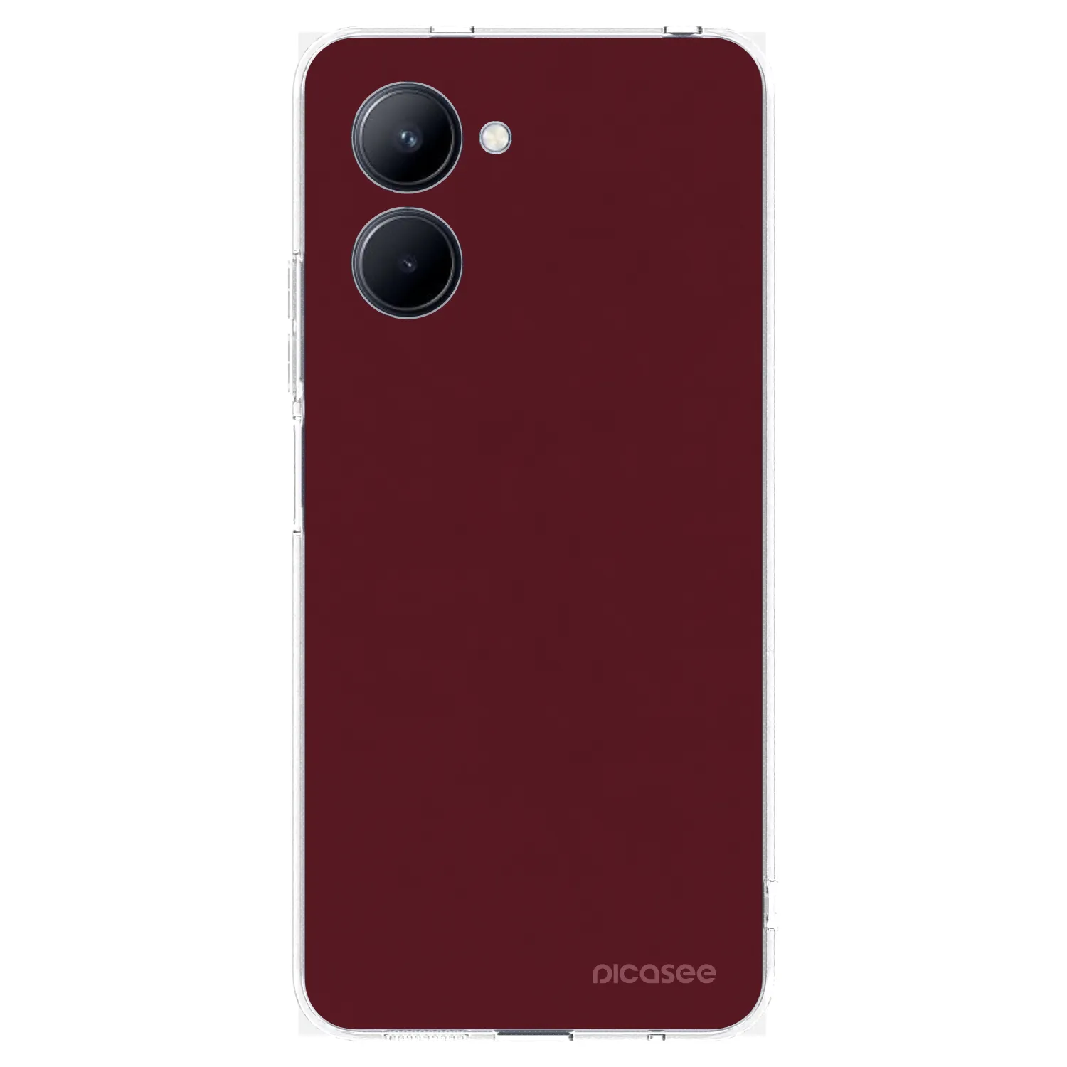 Picasee silikonski prozorni ovitek za Realme C33 (2023) - Burgundy red