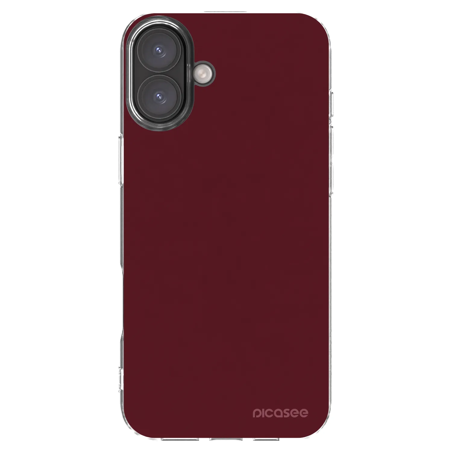 Picasee silikonski prozorni ovitek za Apple iPhone 16 Plus - Burgundy red