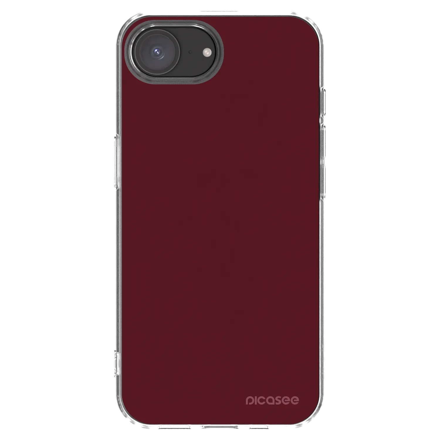 Picasee silikonski prozorni ovitek za Apple iPhone 16e - Burgundy red