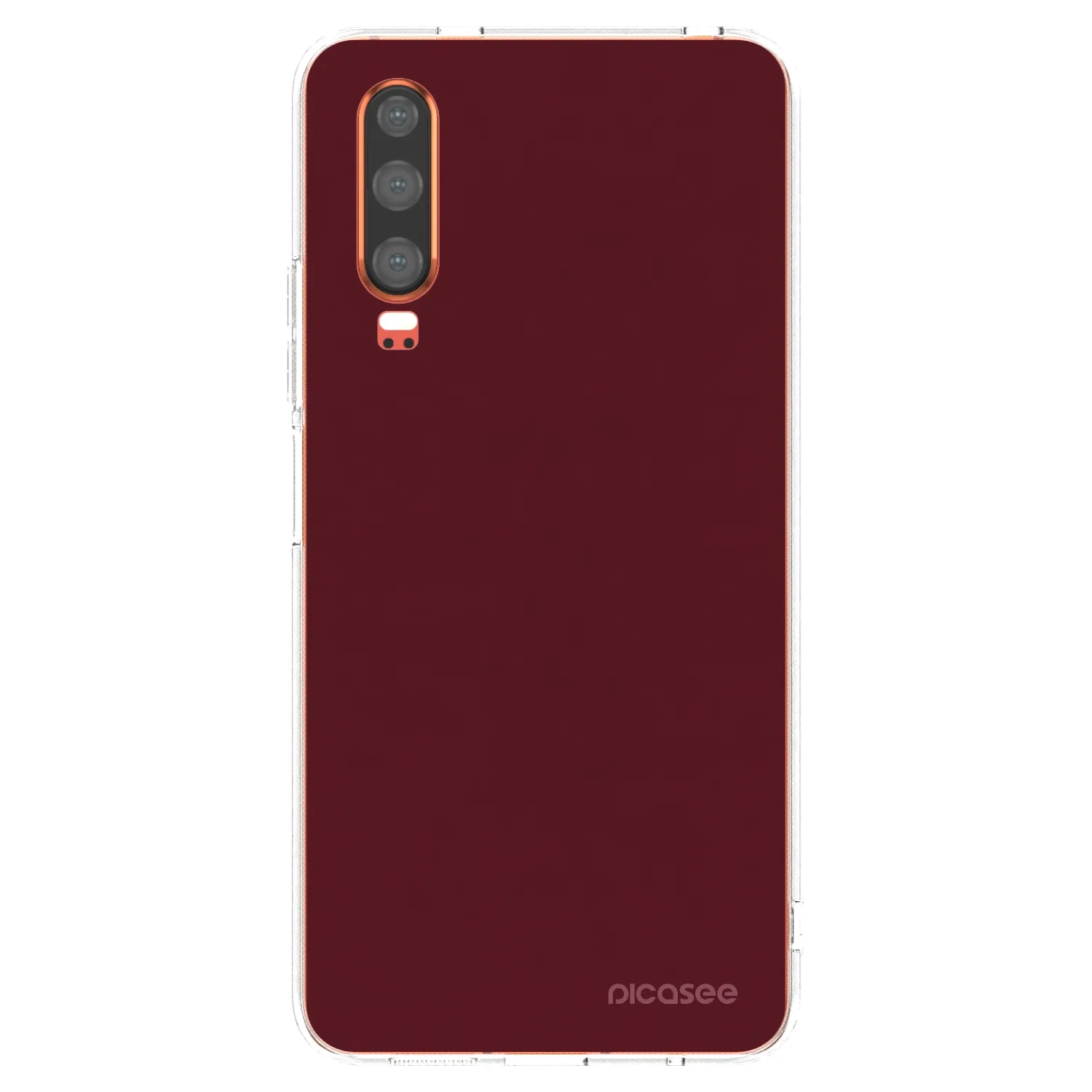 Picasee silikonski prozorni ovitek za Huawei P30 - Burgundy red