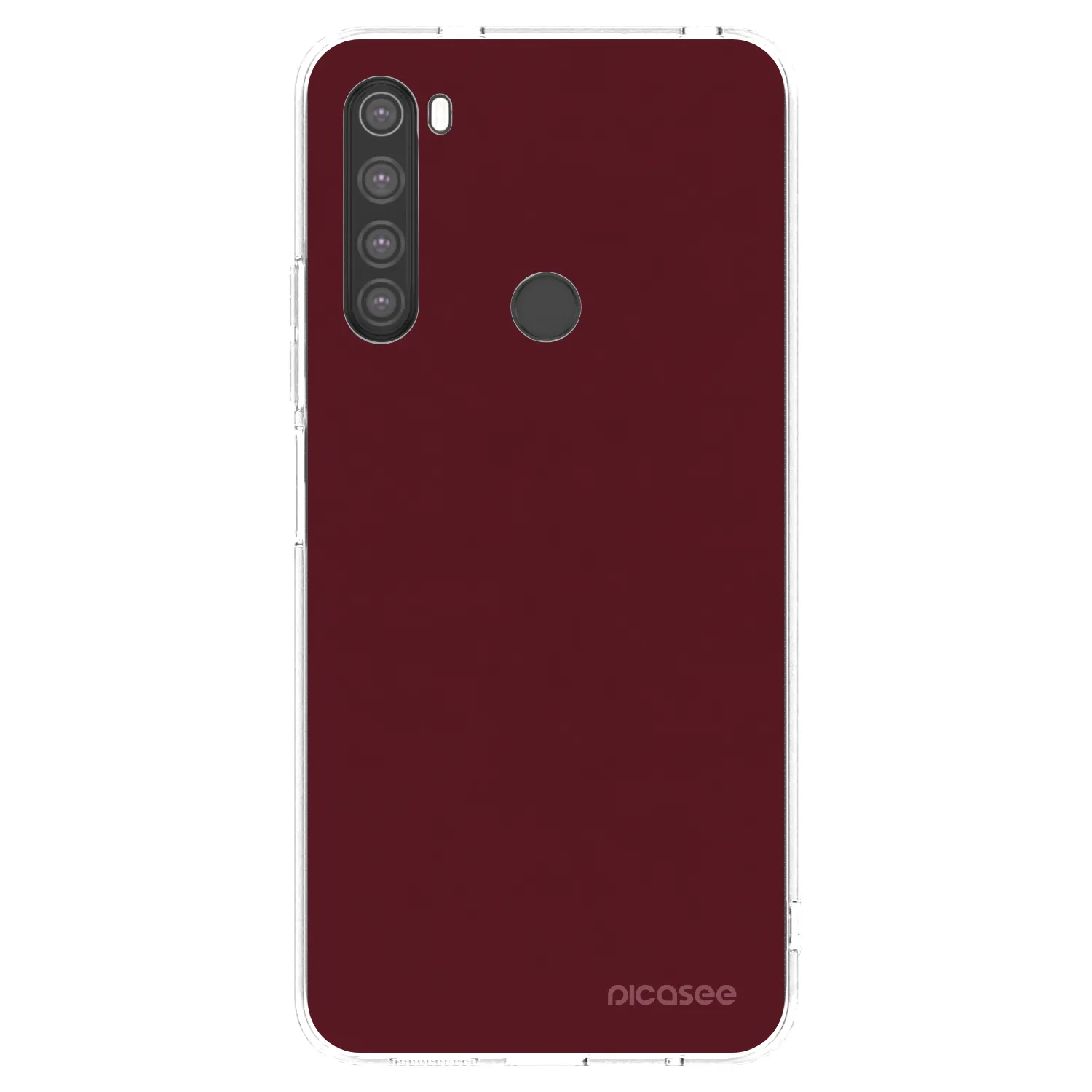 Picasee silikonski prozorni ovitek za Xiaomi Redmi Note 8 - Burgundy red
