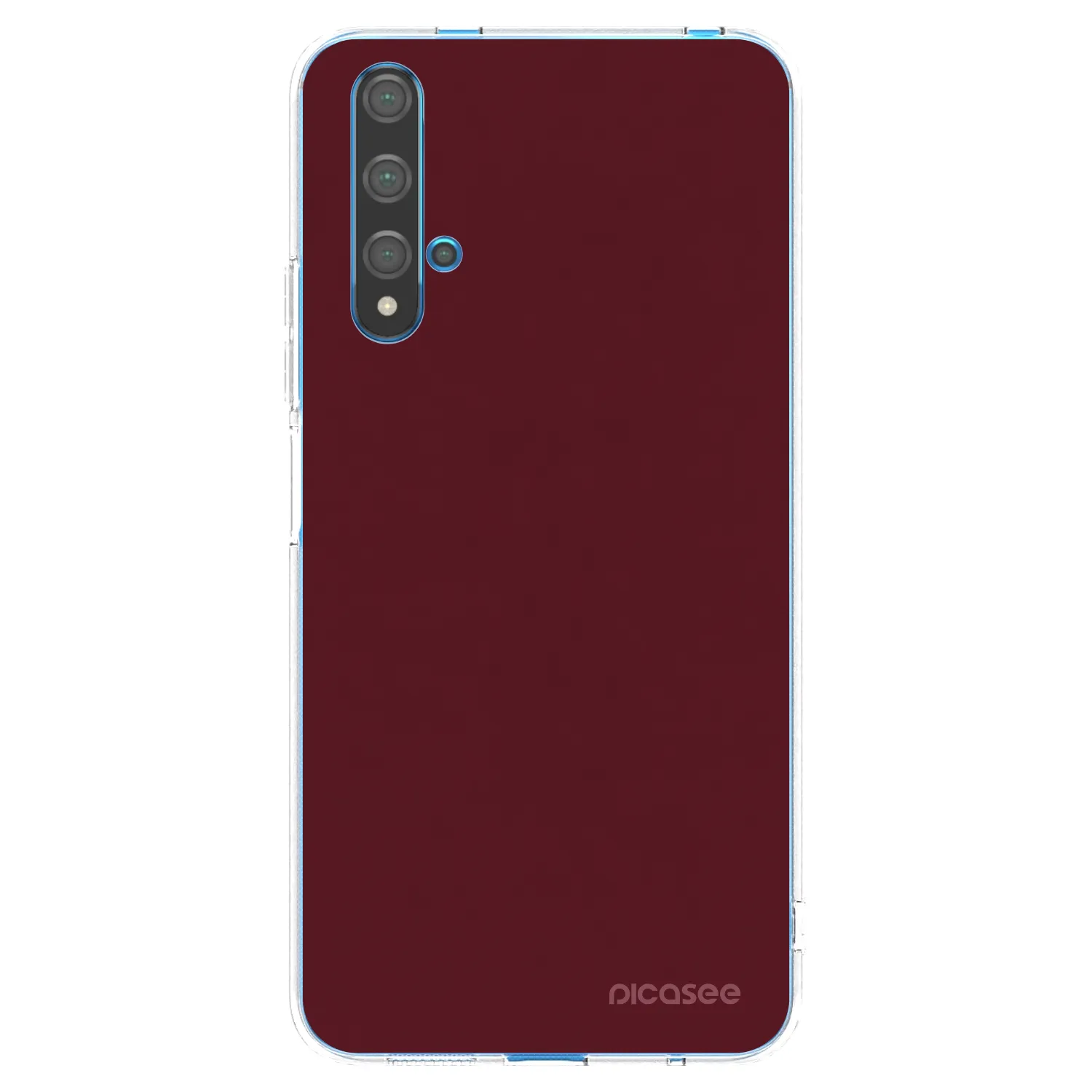 Picasee silikonski prozorni ovitek za Huawei Nova 5T - Burgundy red