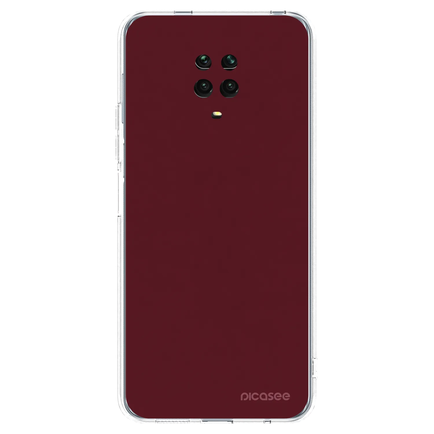 Picasee silikonski prozorni ovitek za Xiaomi Redmi Note 9 Pro - Burgundy red