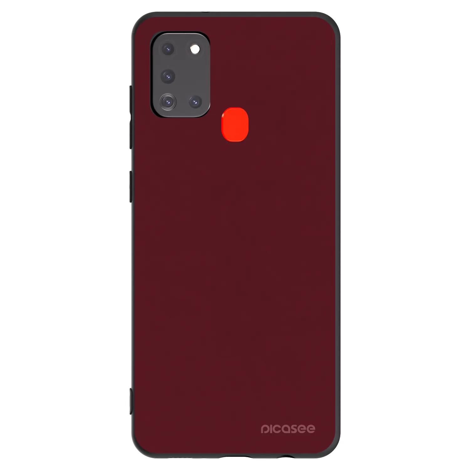 Picasee silikonski črni ovitek za Samsung Galaxy A21s - Burgundy red