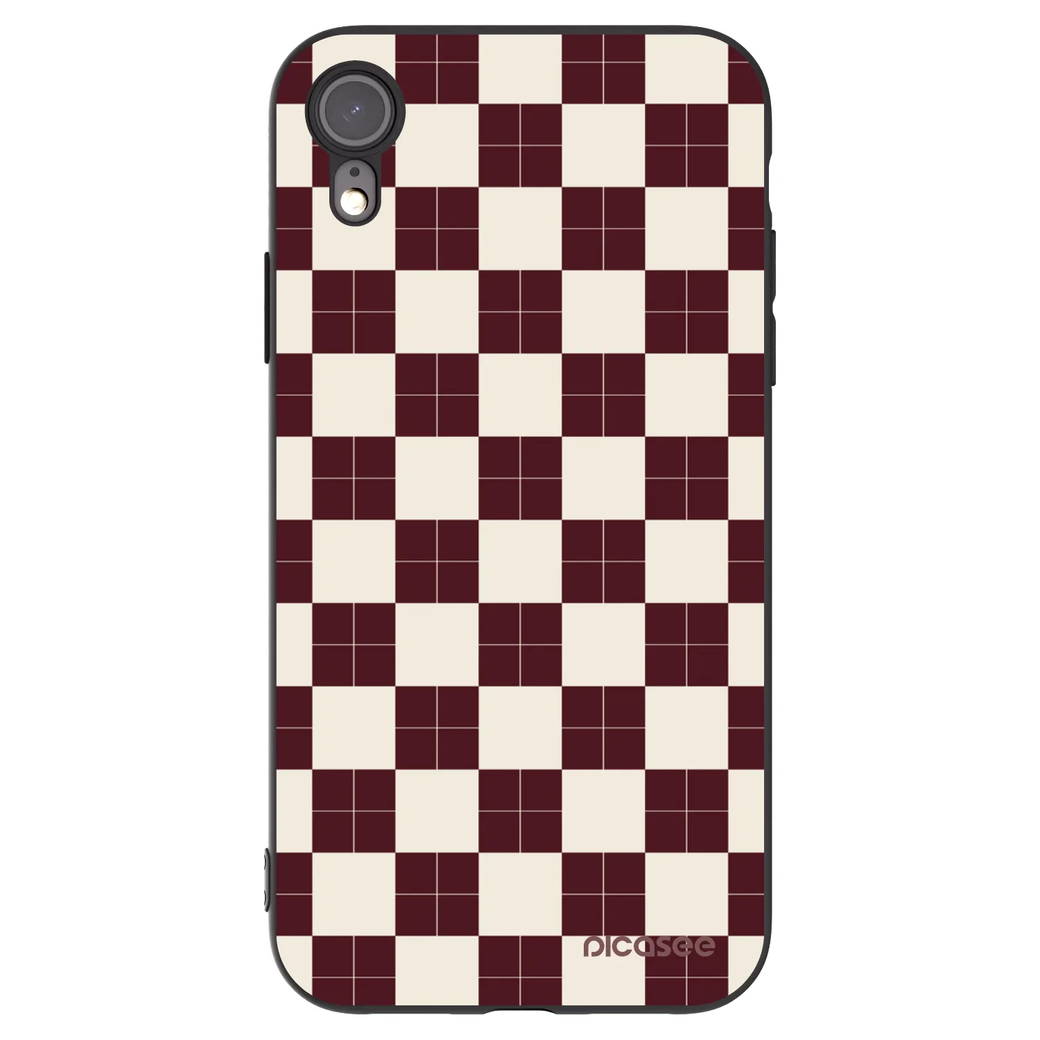 Picasee silikonski črni ovitek za Apple iPhone XR - Checked Away
