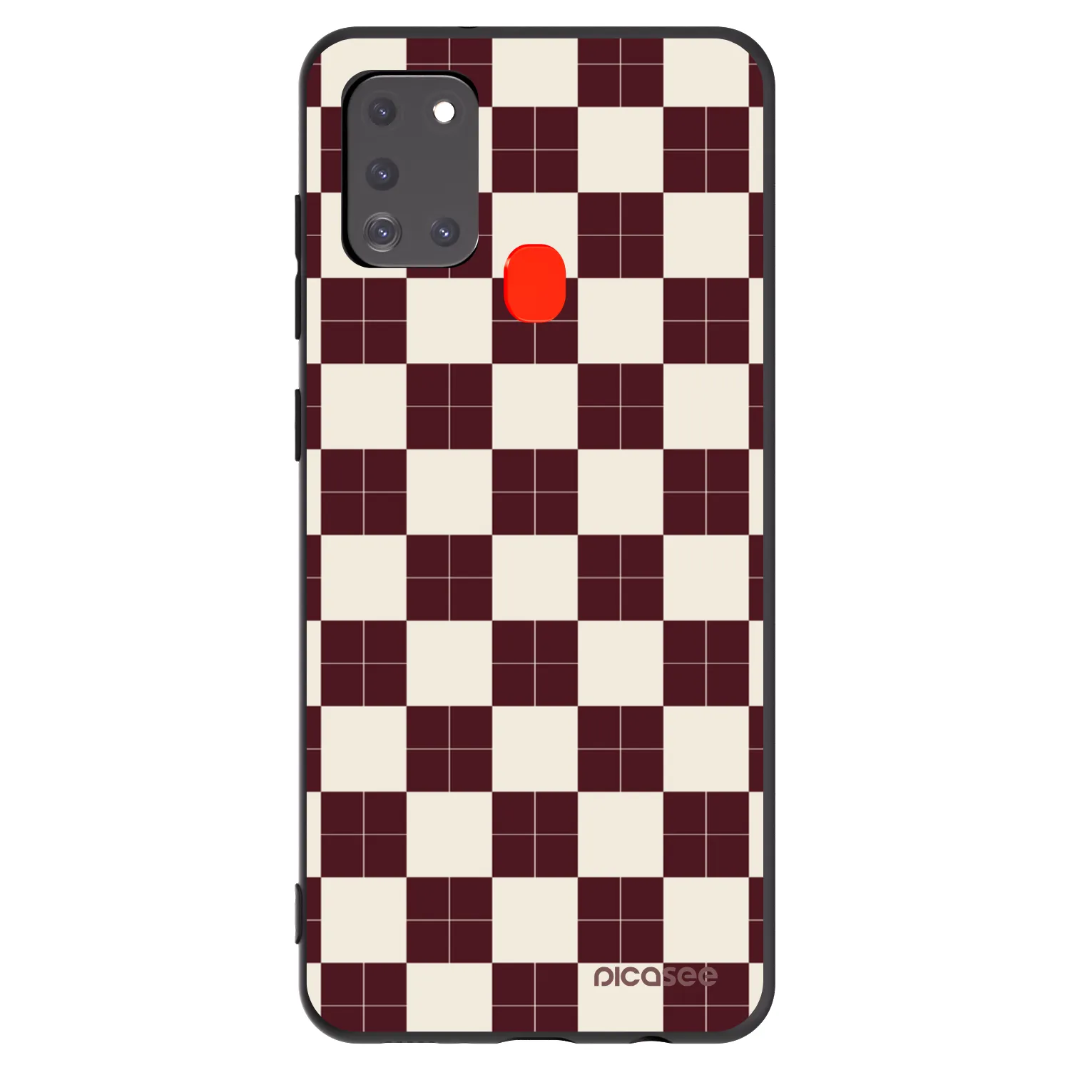 Picasee silikonski črni ovitek za Samsung Galaxy A21s - Checked Away