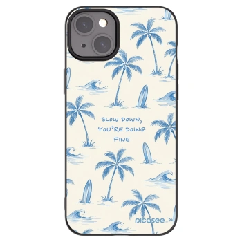 Picasee silikonski črni ovitek za Apple iPhone 15 Plus - Slow Tide