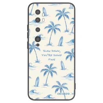 Picasee silikonski črni ovitek za Xiaomi Mi Note 10 (Pro) - Slow Tide