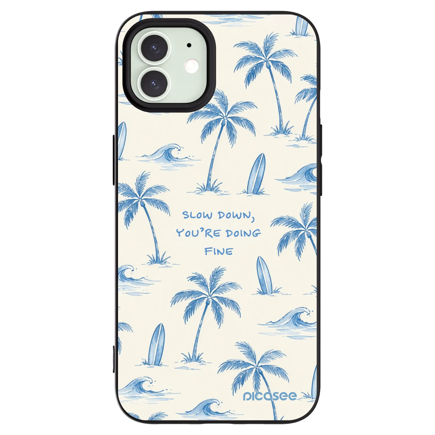 Picasee silikonski črni ovitek za Apple iPhone 12 - Slow Tide