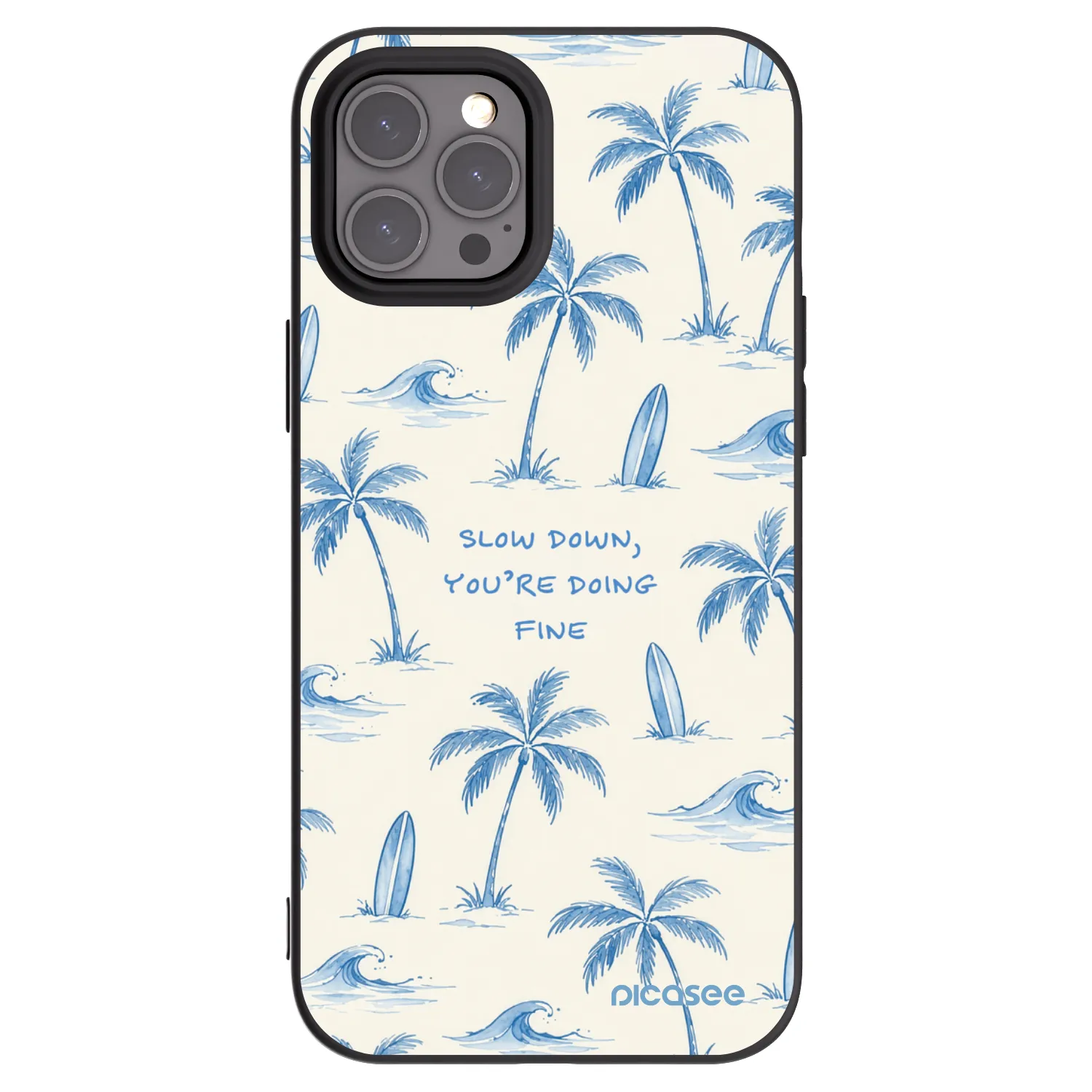 Picasee silikonski črni ovitek za Apple iPhone 12 Pro Max - Slow Tide