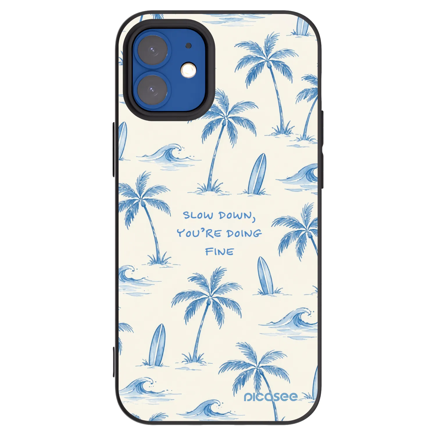 Picasee silikonski črni ovitek za Apple iPhone 12 mini - Slow Tide