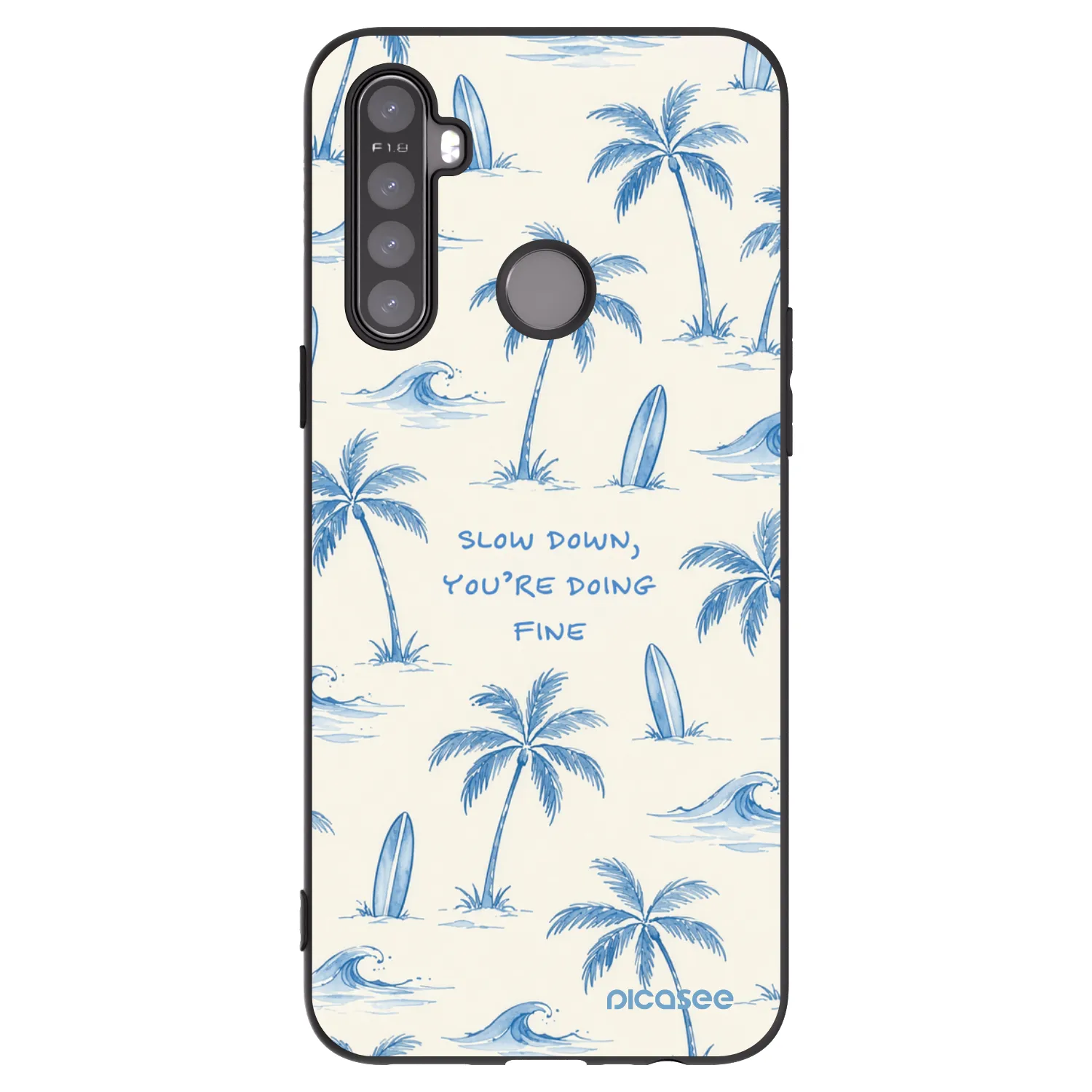Picasee silikonski črni ovitek za Realme 6i - Slow Tide