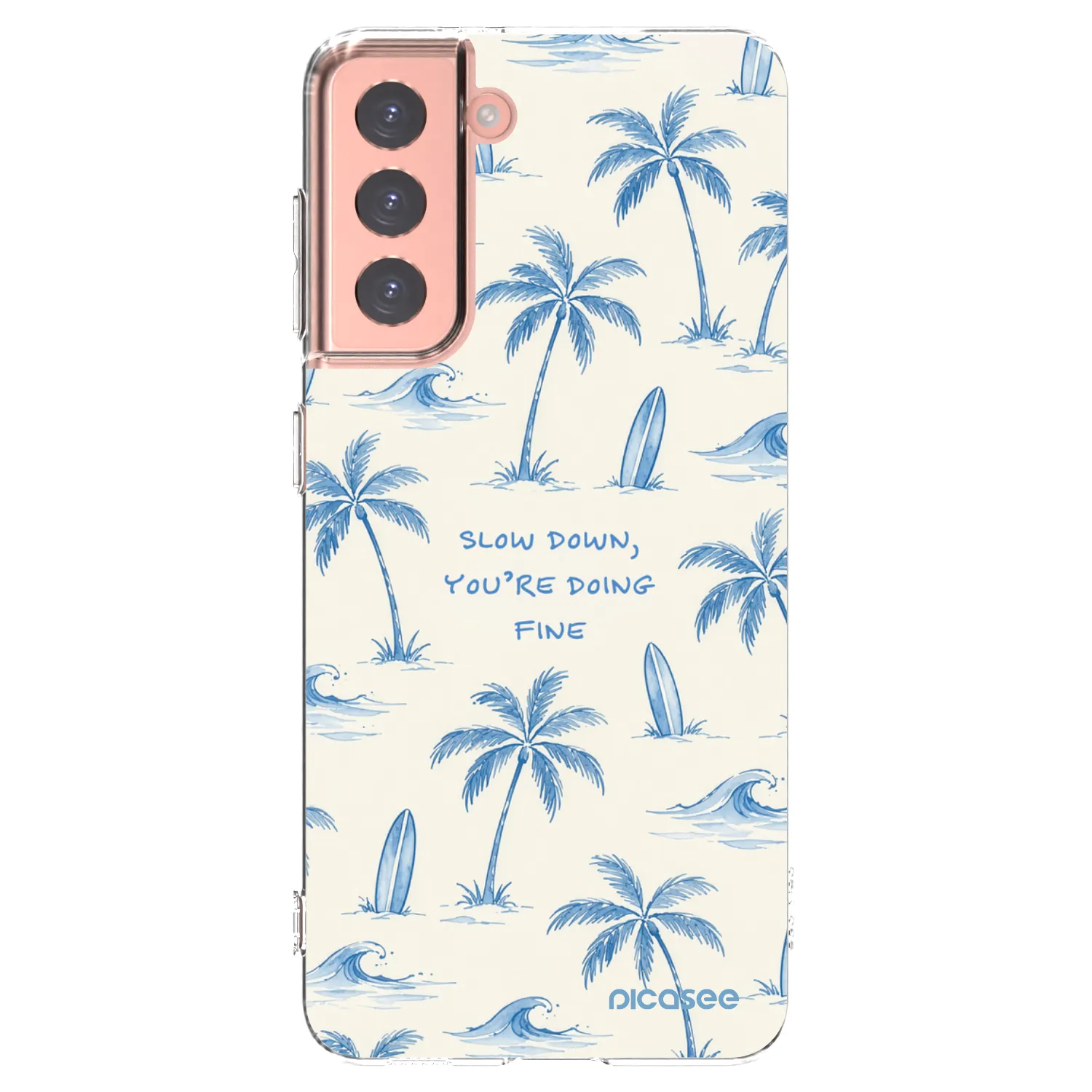Picasee silikonski prozorni ovitek za Samsung Galaxy S21 5G G991B - Slow Tide