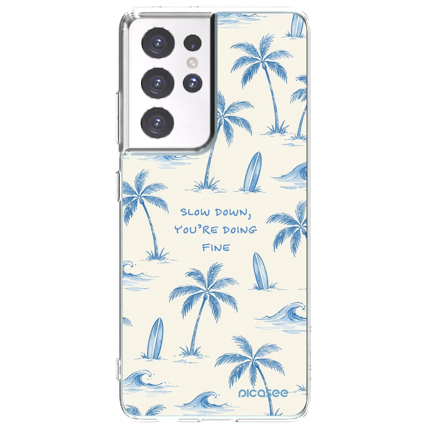 Picasee silikonski prozorni ovitek za Samsung Galaxy S21 Ultra 5G G998B - Slow Tide