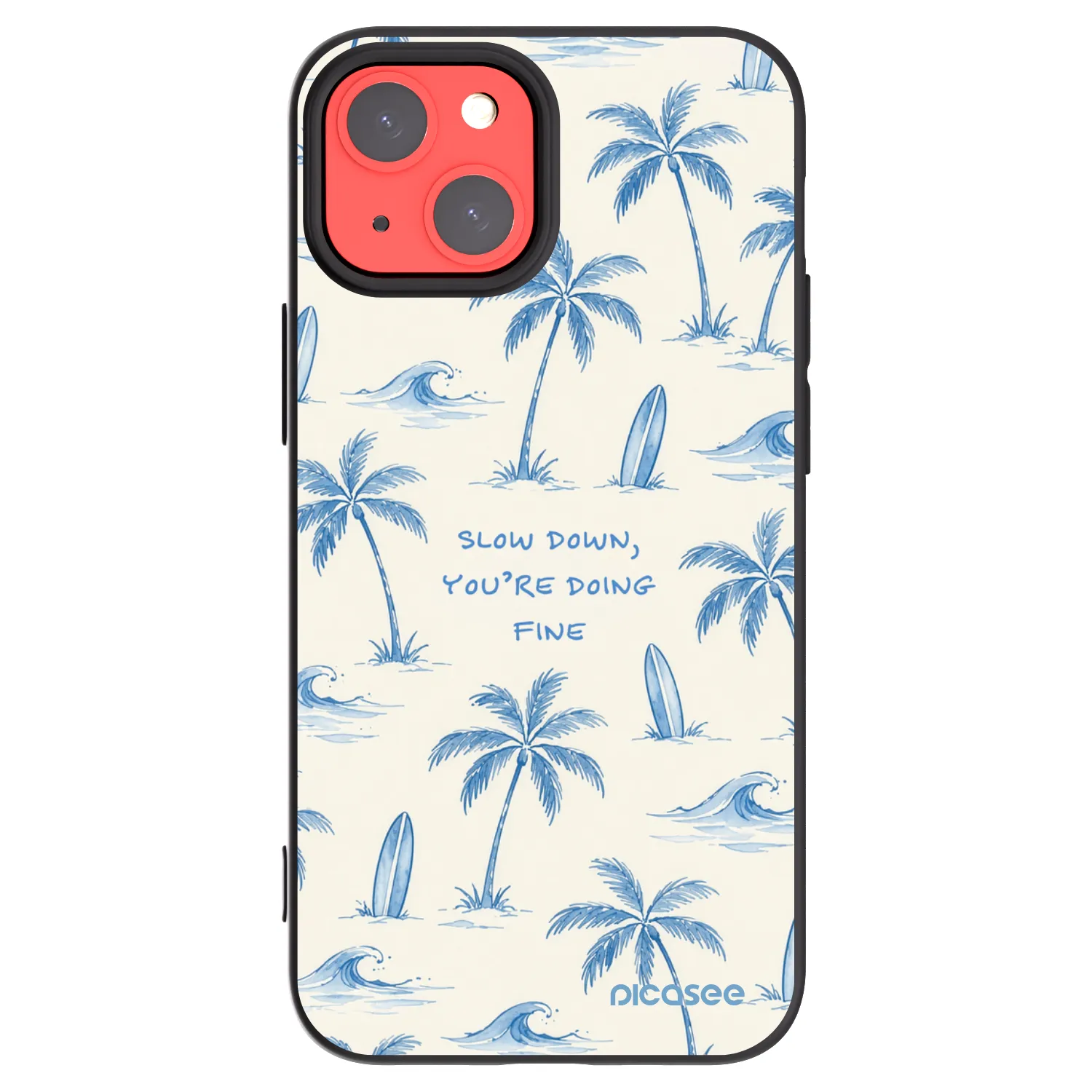 Picasee silikonski črni ovitek za Apple iPhone 13 mini - Slow Tide