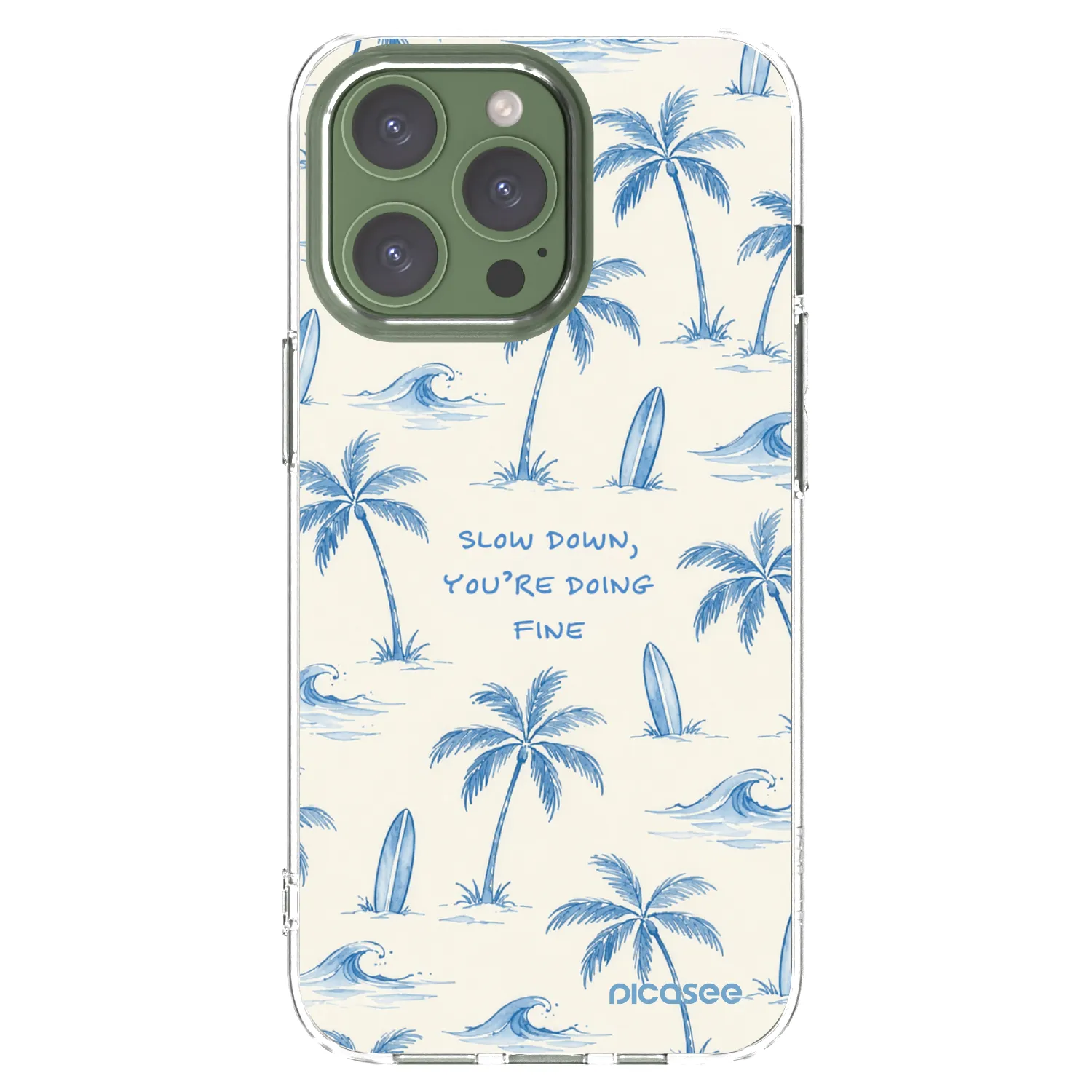Picasee silikonski prozorni ovitek za Apple iPhone 13 Pro - Slow Tide