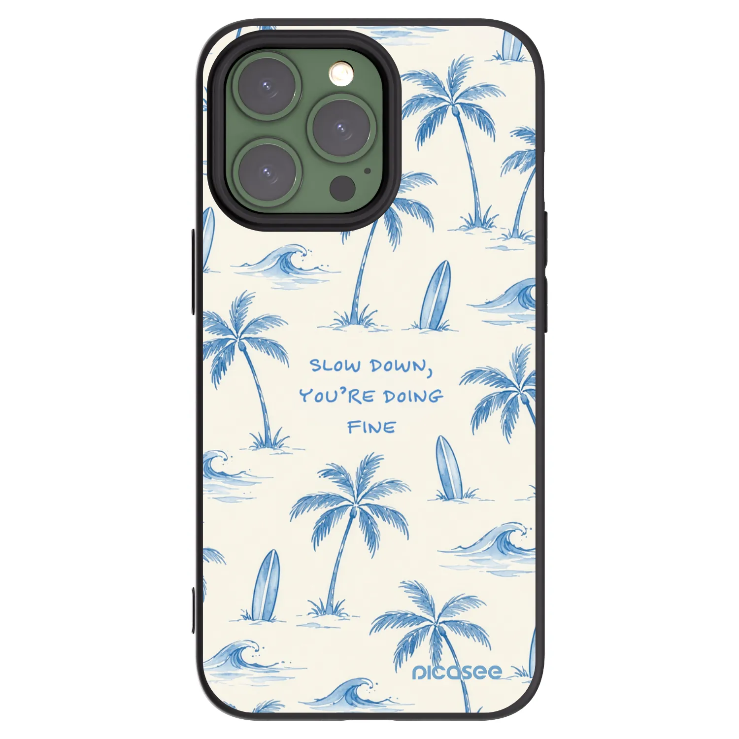 Picasee silikonski črni ovitek za Apple iPhone 13 Pro - Slow Tide