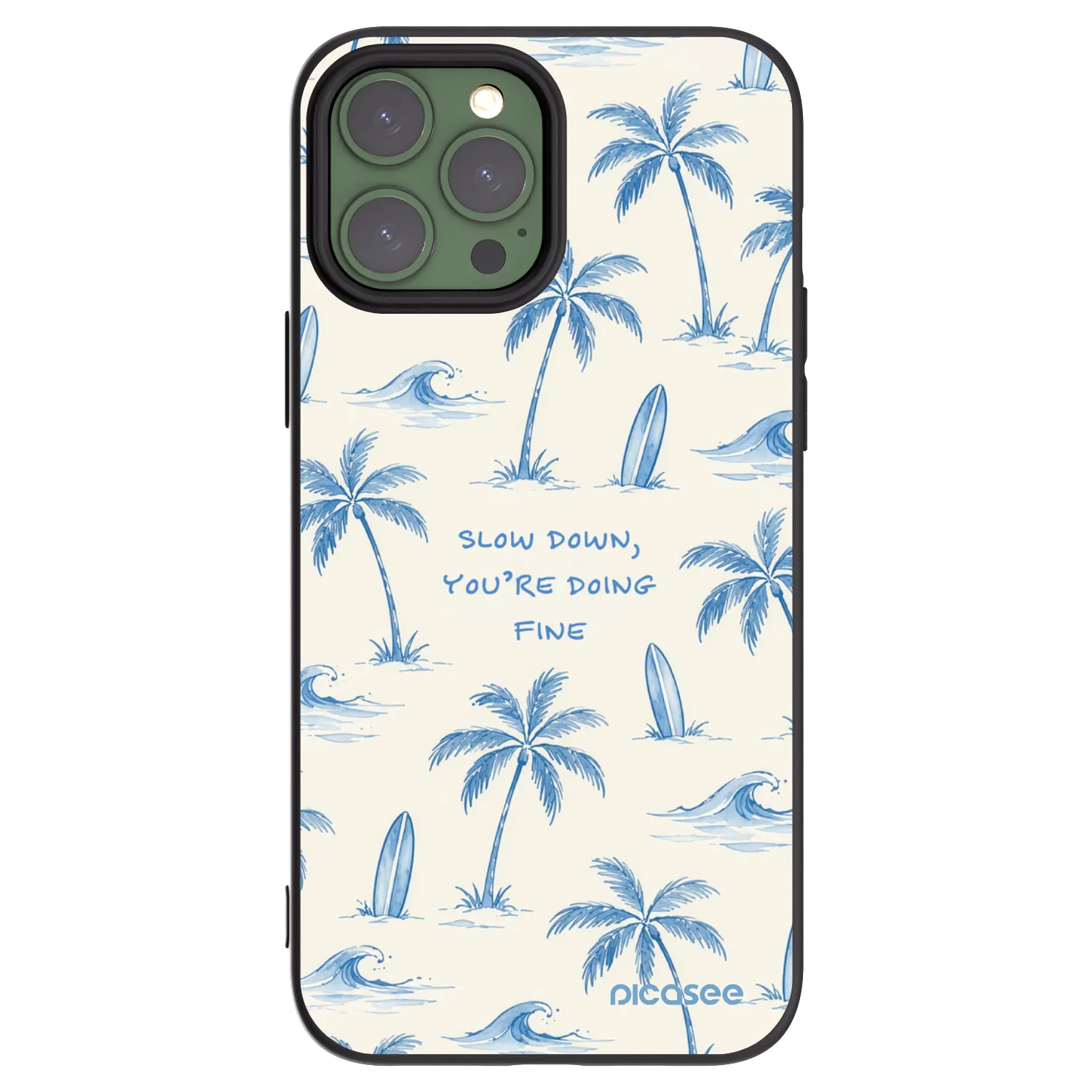 Picasee silikonski črni ovitek za Apple iPhone 13 Pro Max - Slow Tide