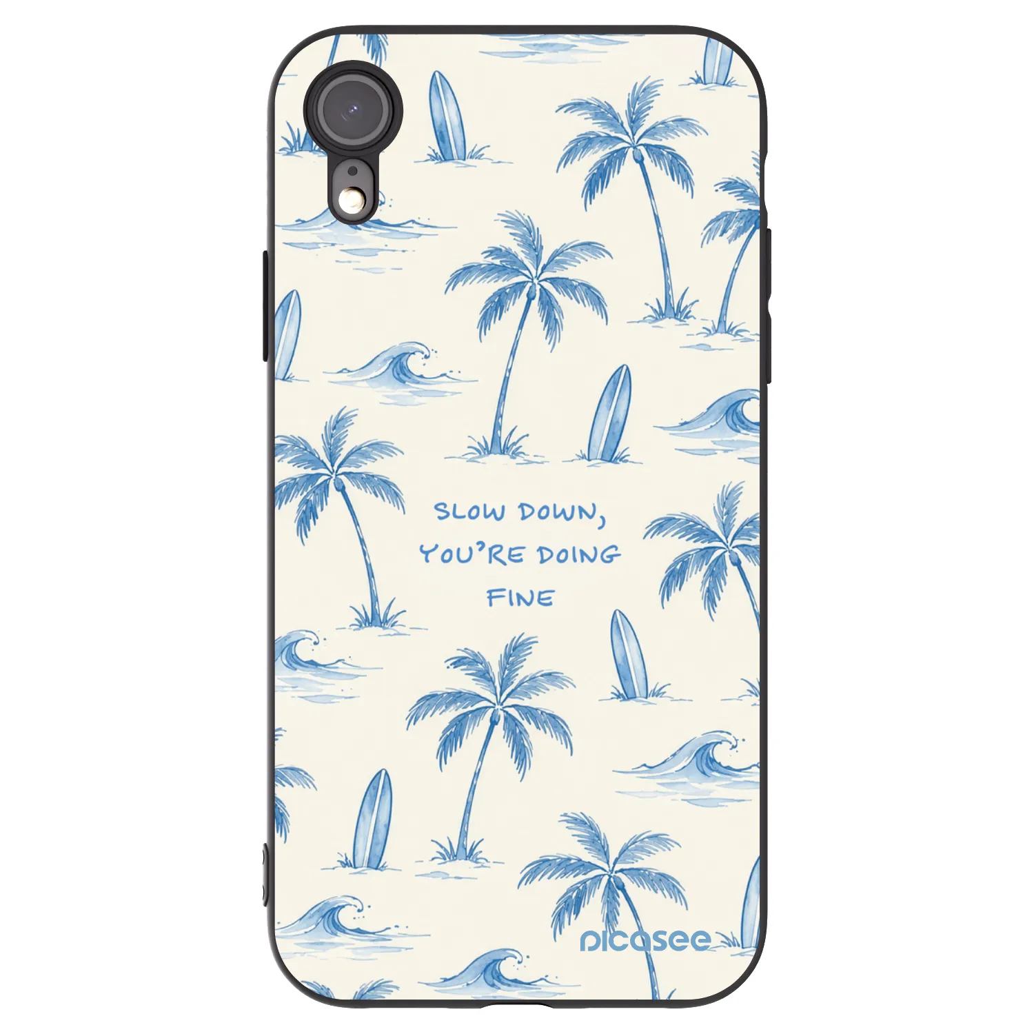 Picasee silikonski črni ovitek za Apple iPhone XR - Slow Tide