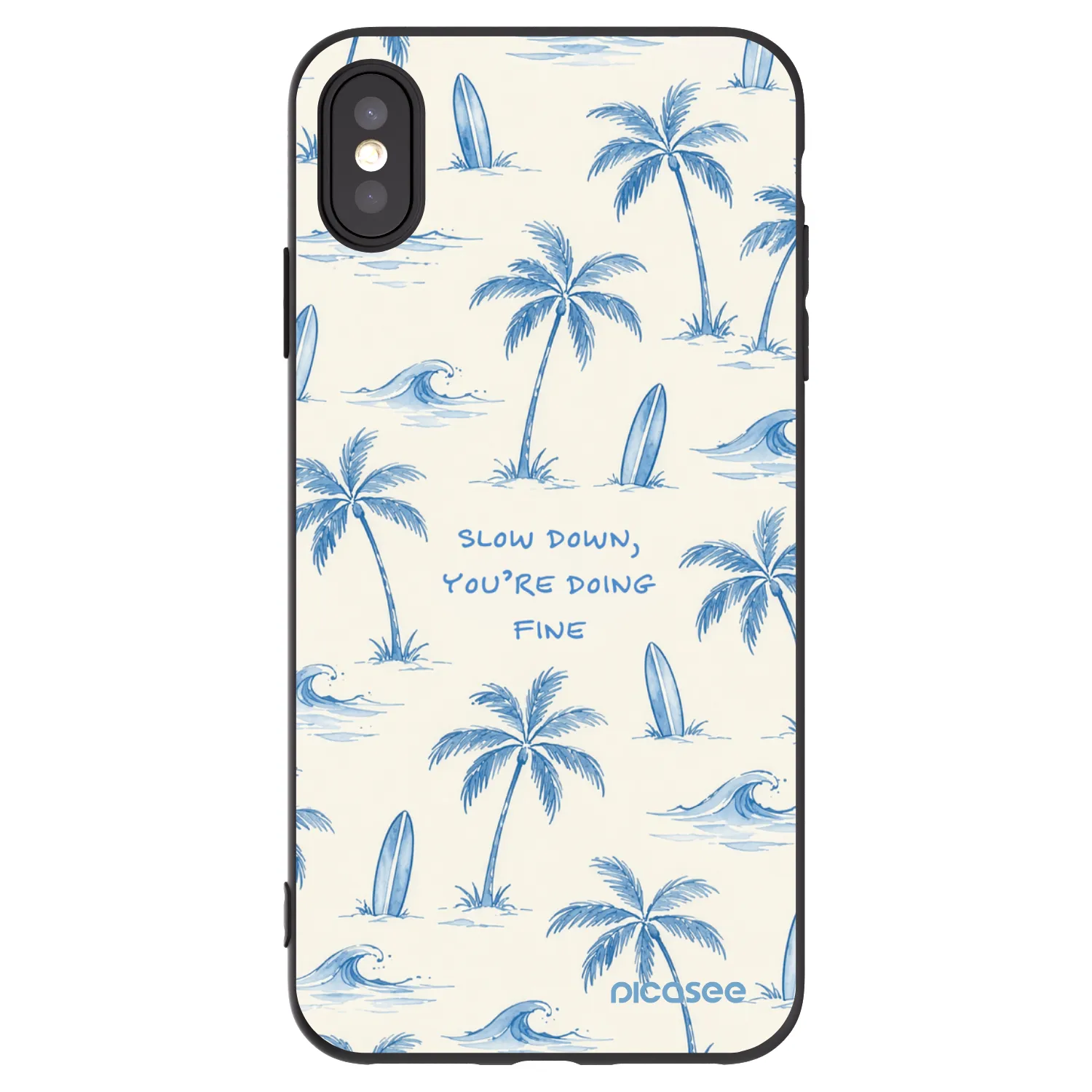 Picasee silikonski črni ovitek za Apple iPhone XS Max - Slow Tide