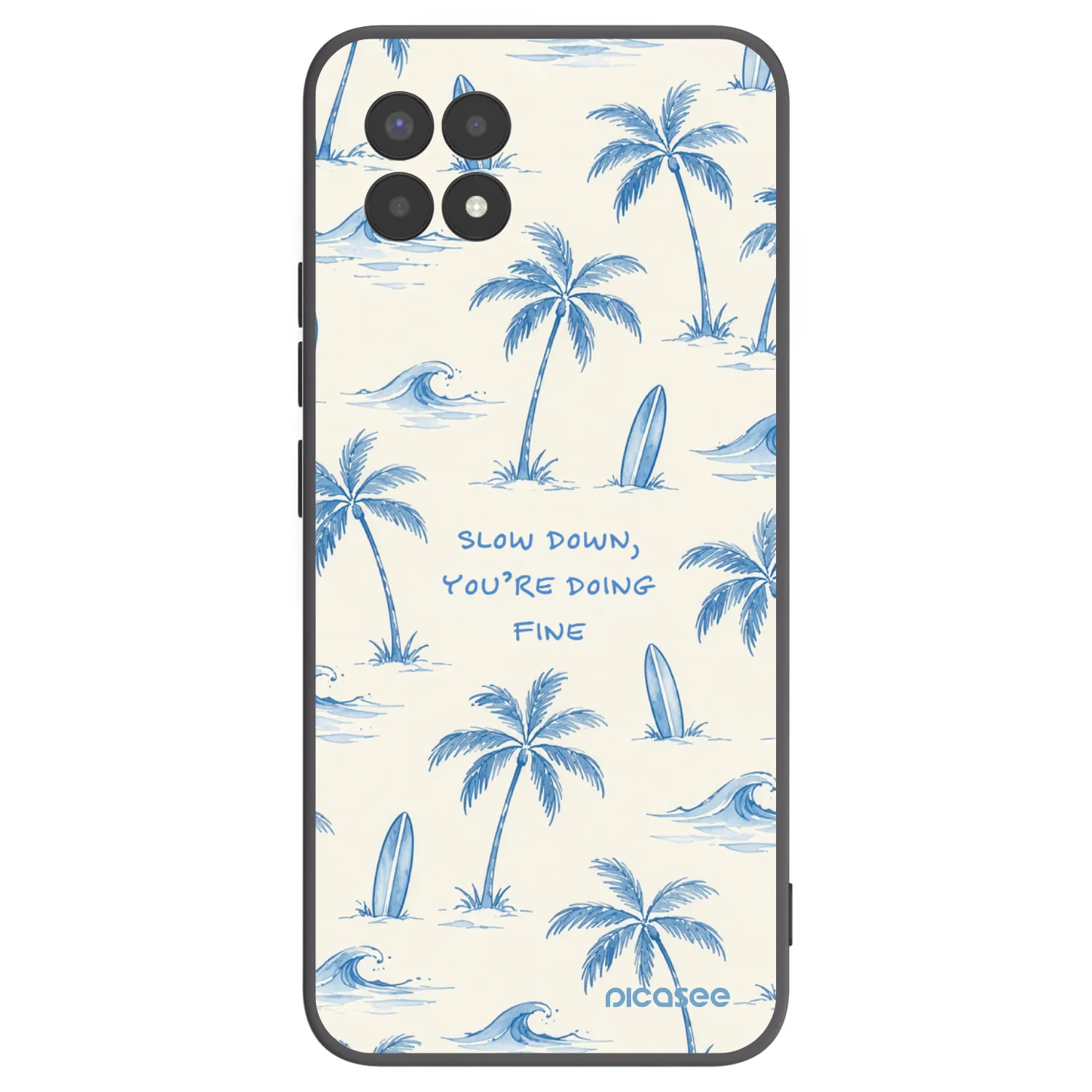 Picasee silikonski črni ovitek za Realme 8i - Slow Tide