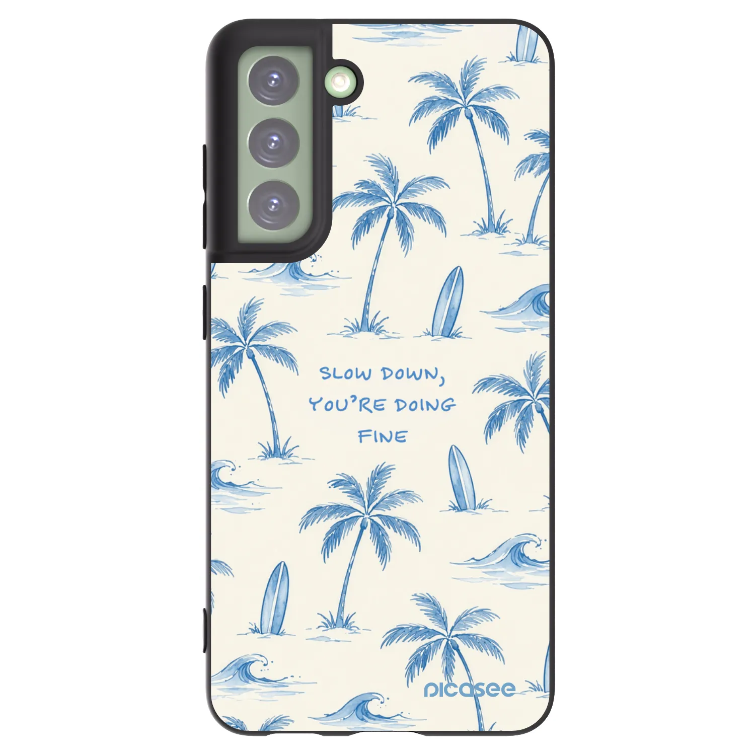 Picasee silikonski črni ovitek za Samsung Galaxy S21 FE 5G - Slow Tide