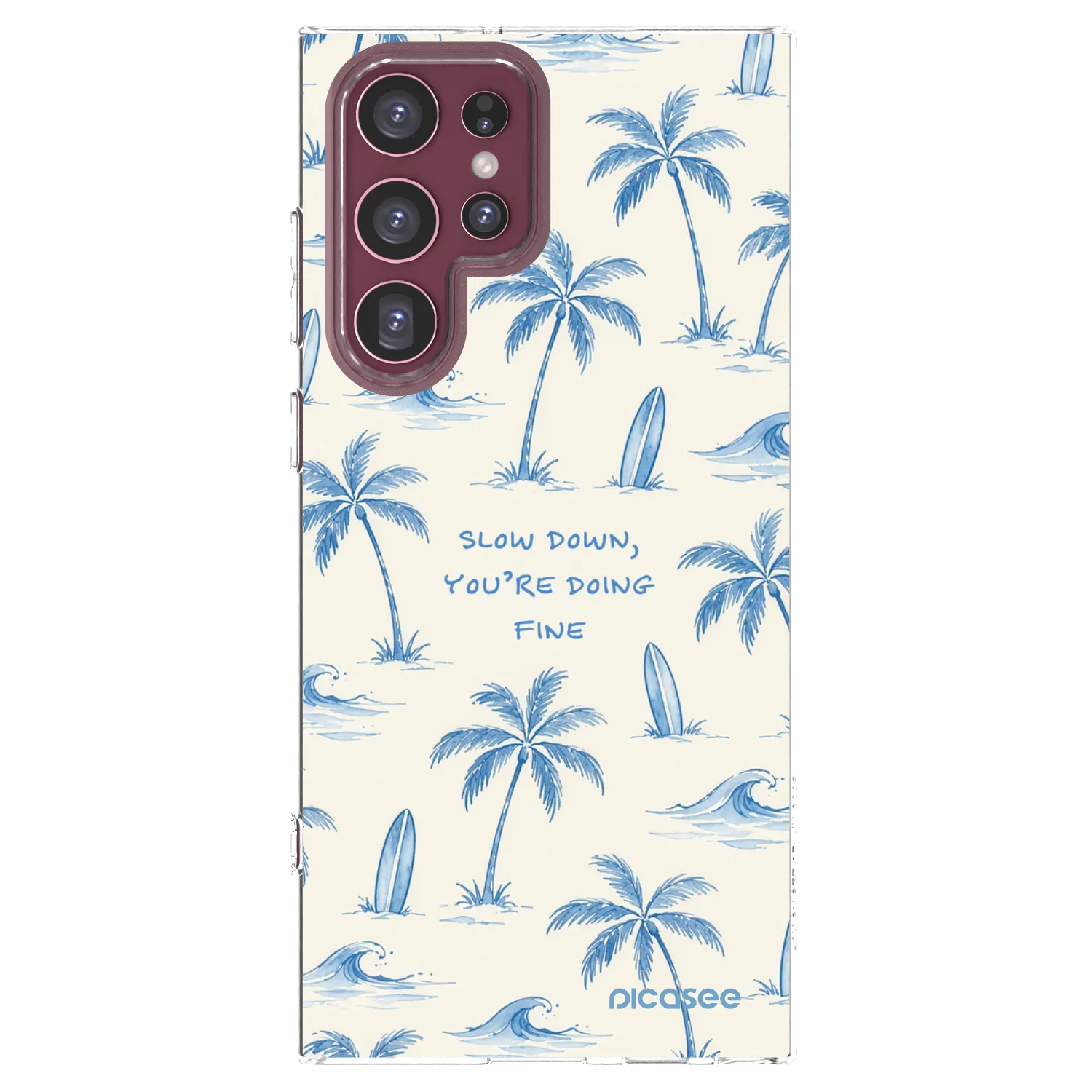 Picasee silikonski prozorni ovitek za Samsung Galaxy S22 Ultra 5G - Slow Tide