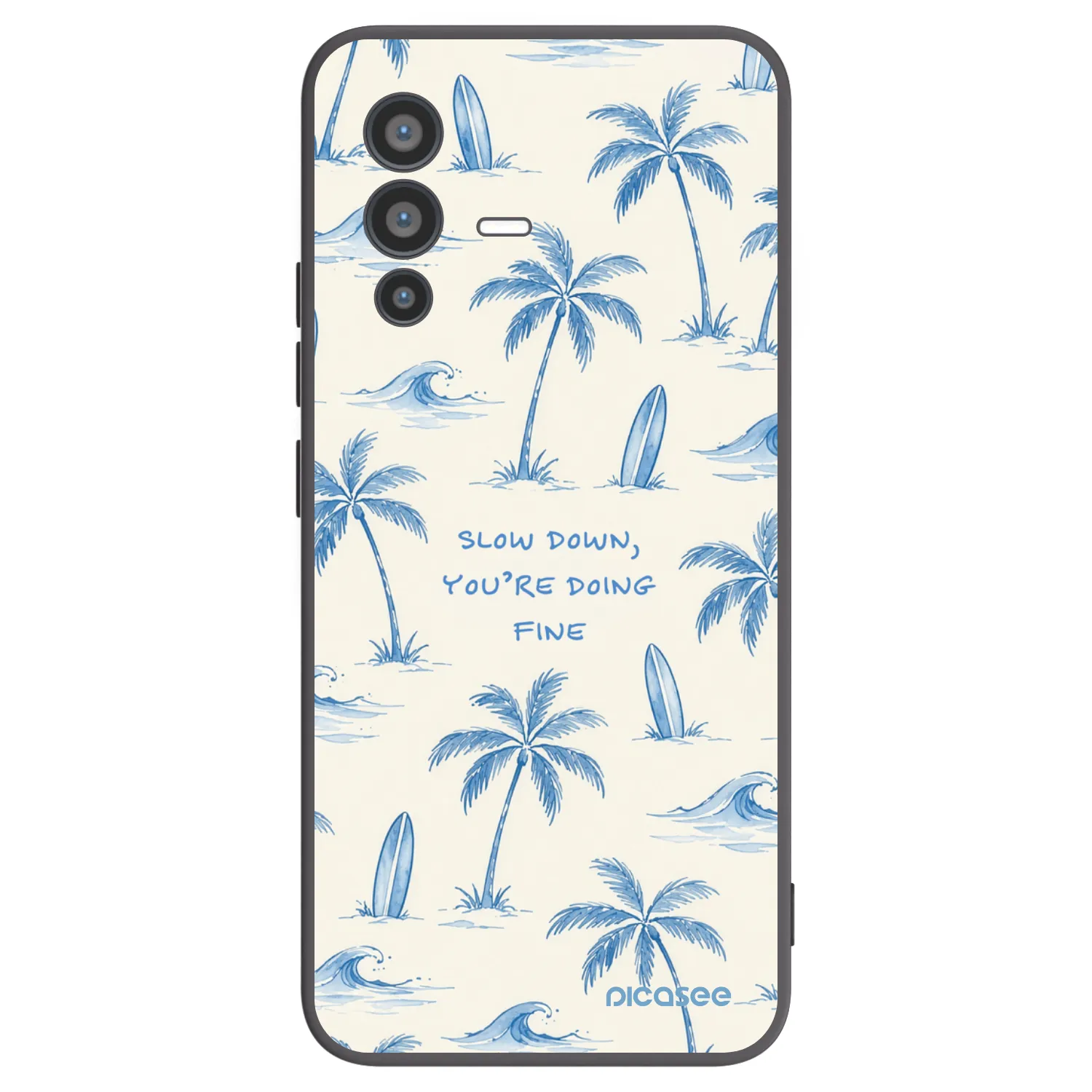 Picasee silikonski črni ovitek za Vivo V23 5G - Slow Tide