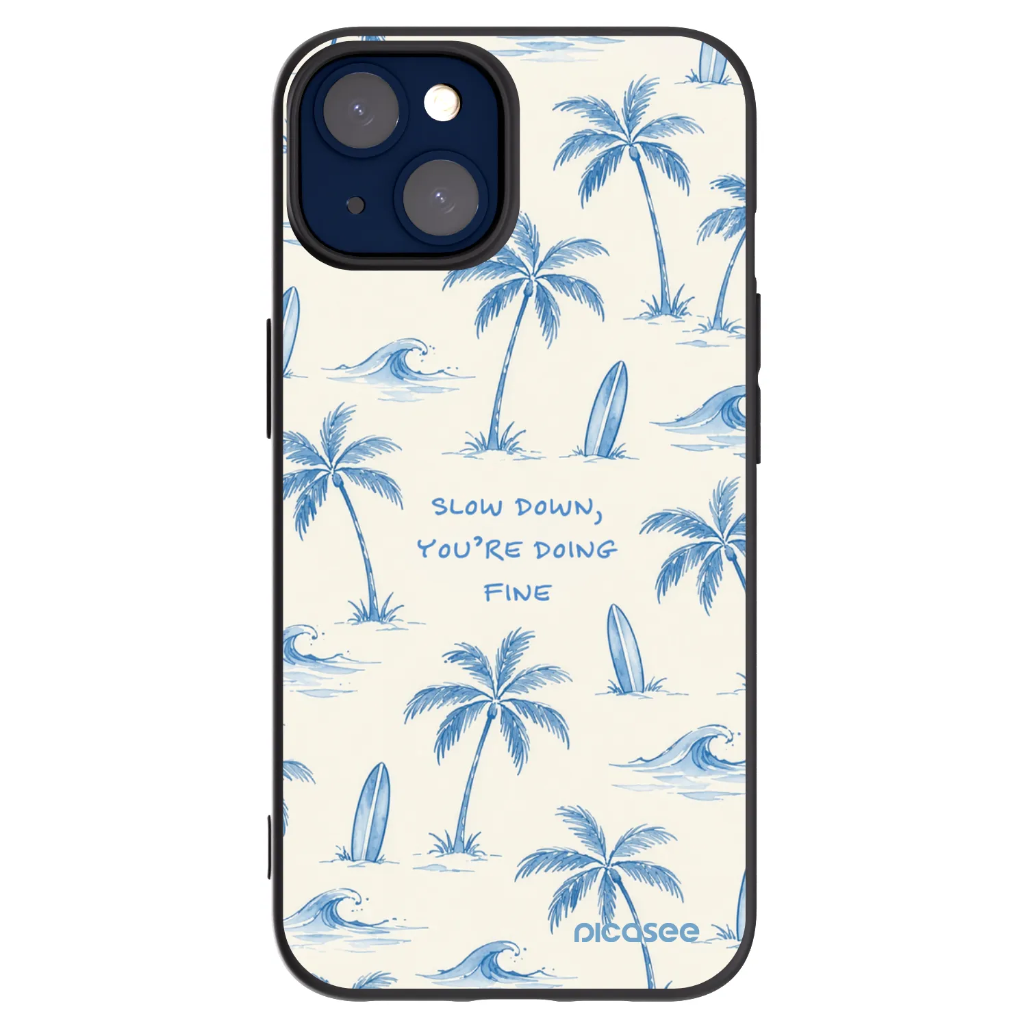 Picasee silikonski črni ovitek za Apple iPhone 14 - Slow Tide